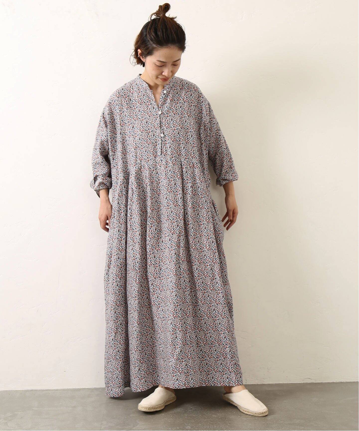 リネンフラワープリントampleプルワンピース（ワンピース）｜journal  
