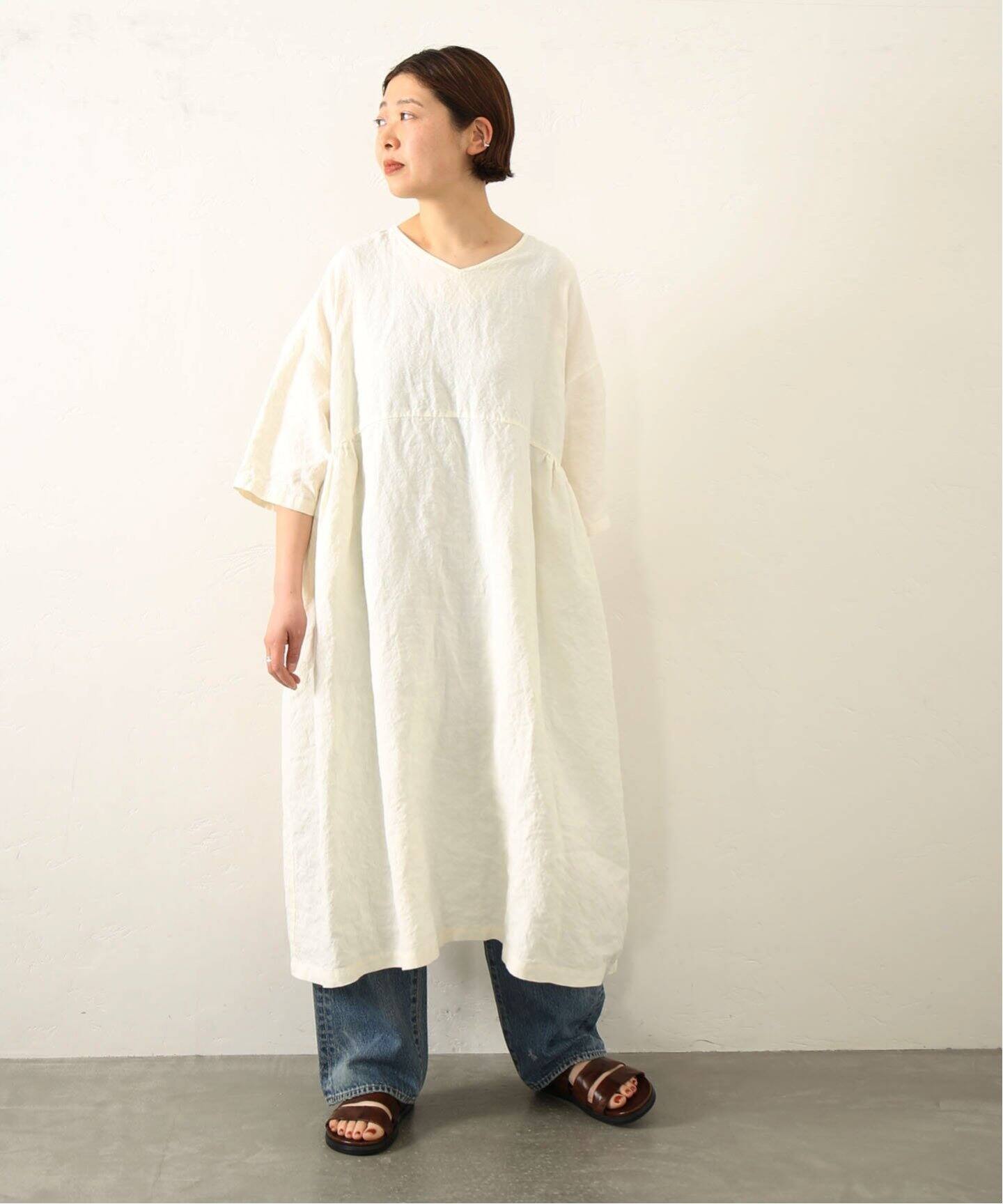 40リネン Vネックワンピース（ワンピース）｜journal standard luxe  