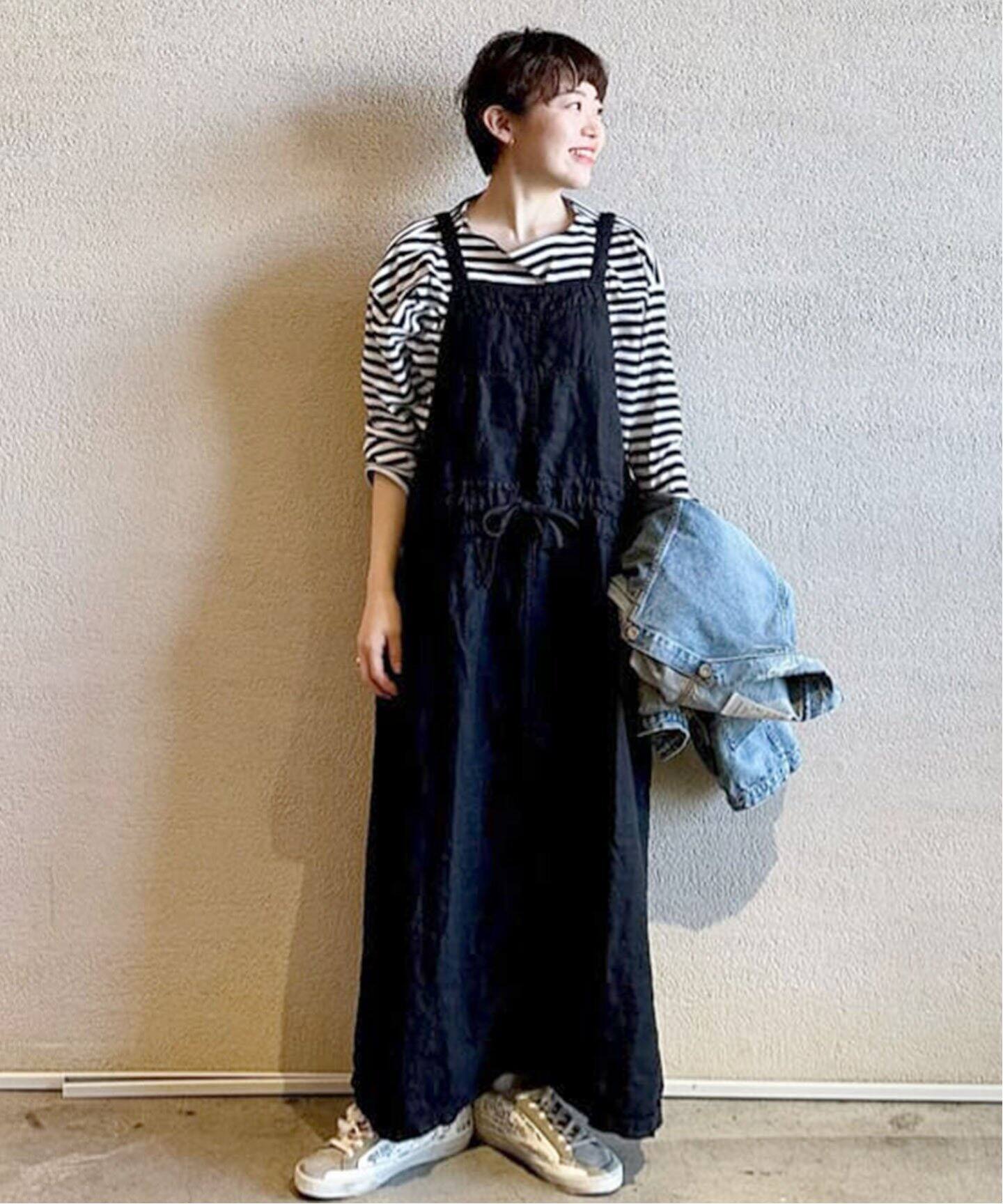 ARMEN/アーメン】 LINEN HERRINBONE APRON ONEPIECE（ワンピース 