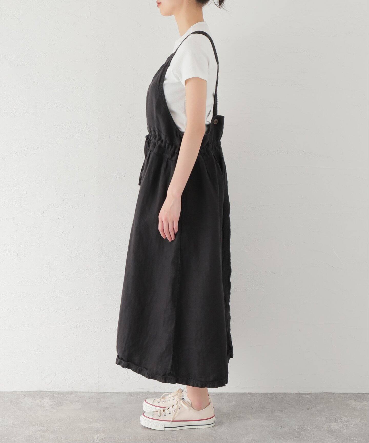 ARMEN/アーメン】 LINEN HERRINBONE APRON ONEPIECE（ワンピース 