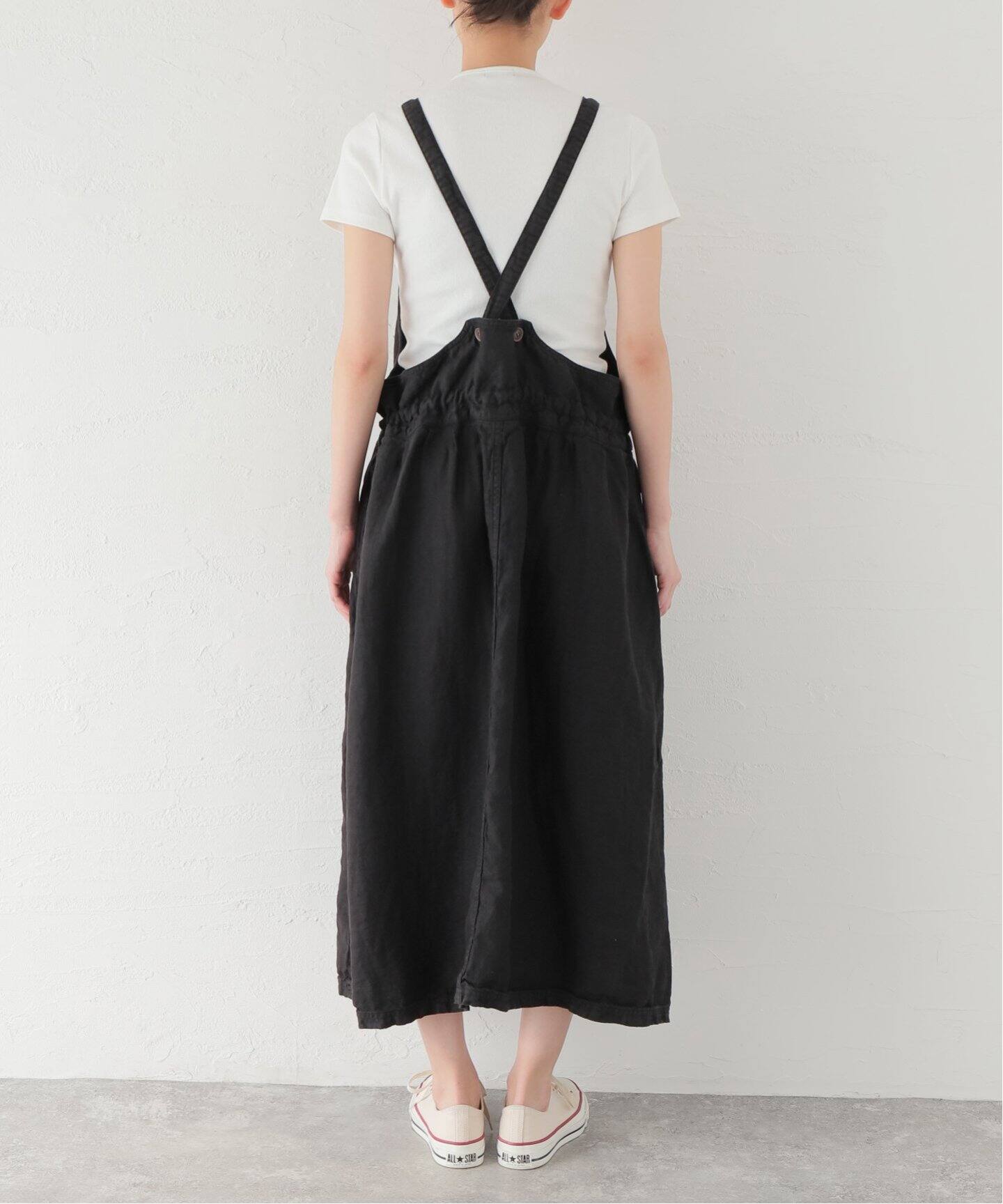 ARMEN/アーメン】 LINEN HERRINBONE APRON ONEPIECE（ワンピース  