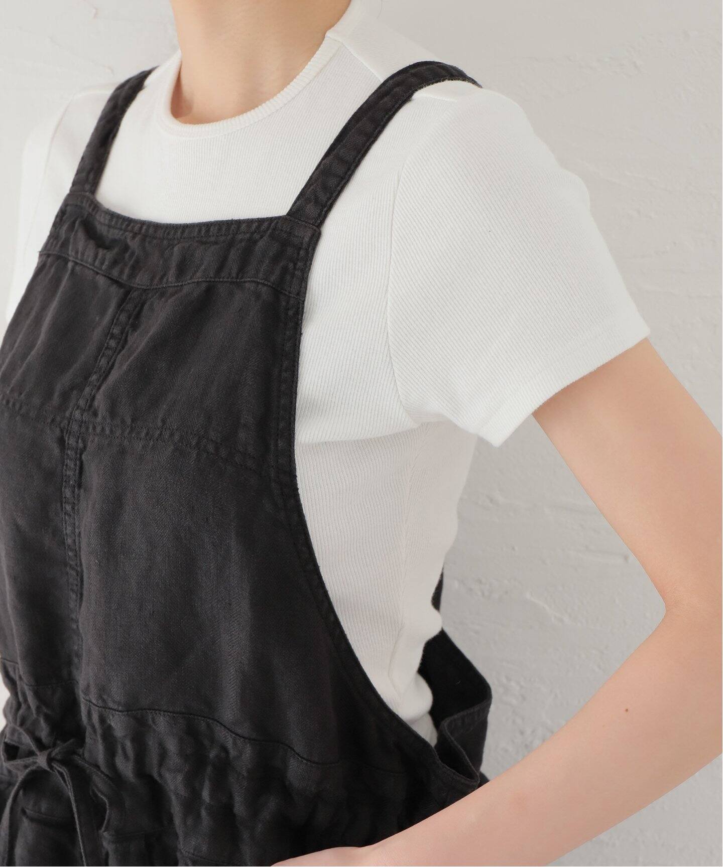 ARMEN/アーメン】 LINEN HERRINBONE APRON ONEPIECE（ワンピース 