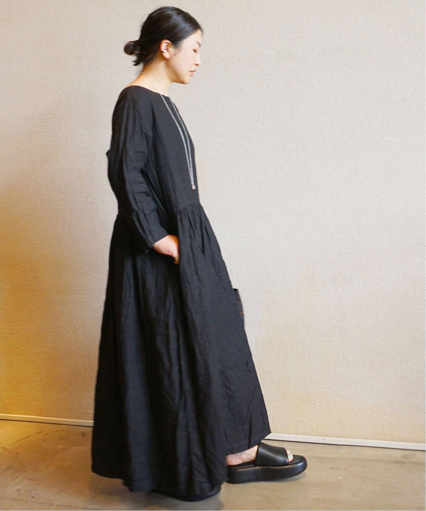 ARMEN/アーメン】 LINEN LONG SLEEVE ONE PIECE（ワンピース 