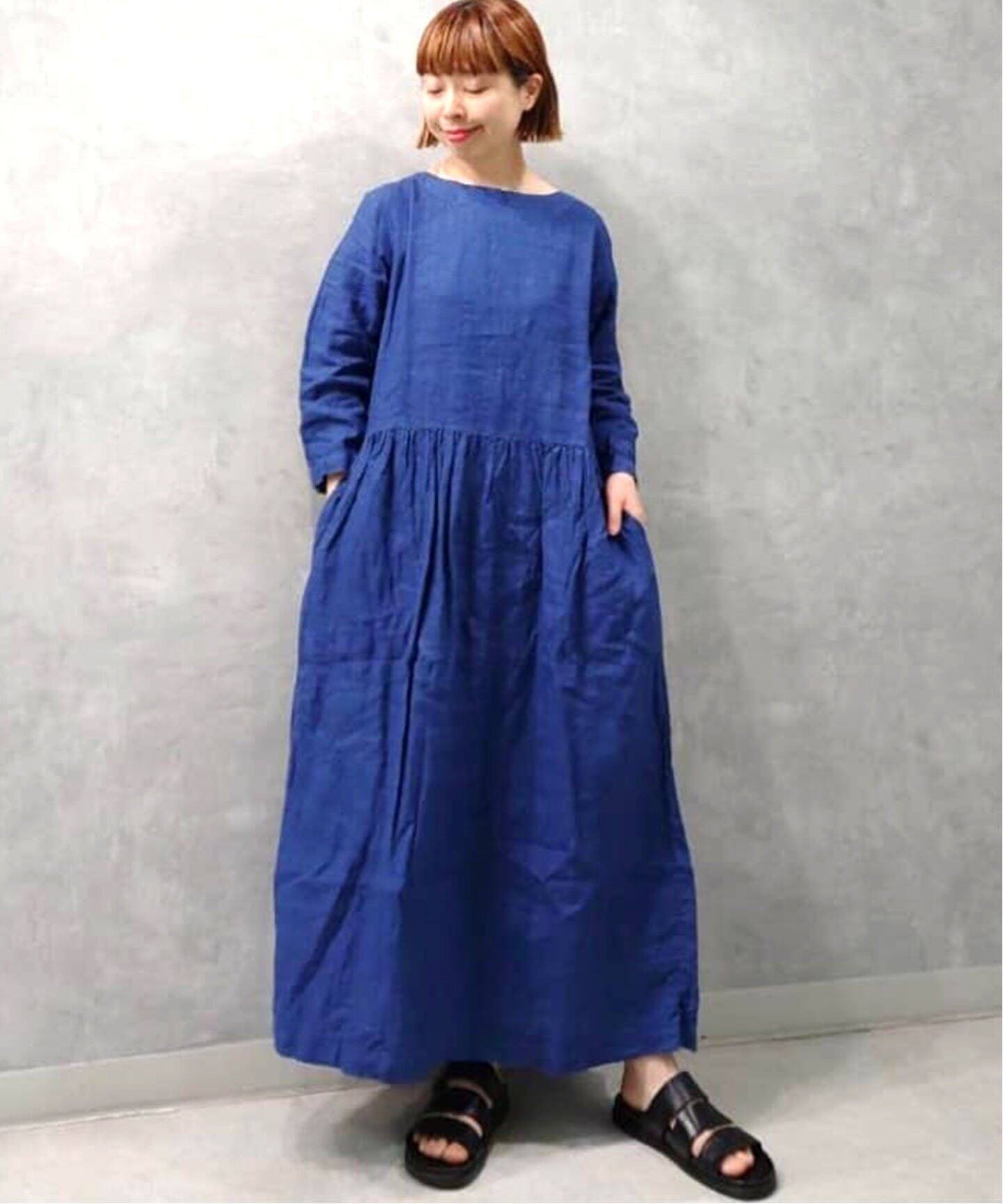ARMEN/アーメン】 LINEN LONG SLEEVE ONE PIECE（ワンピース 