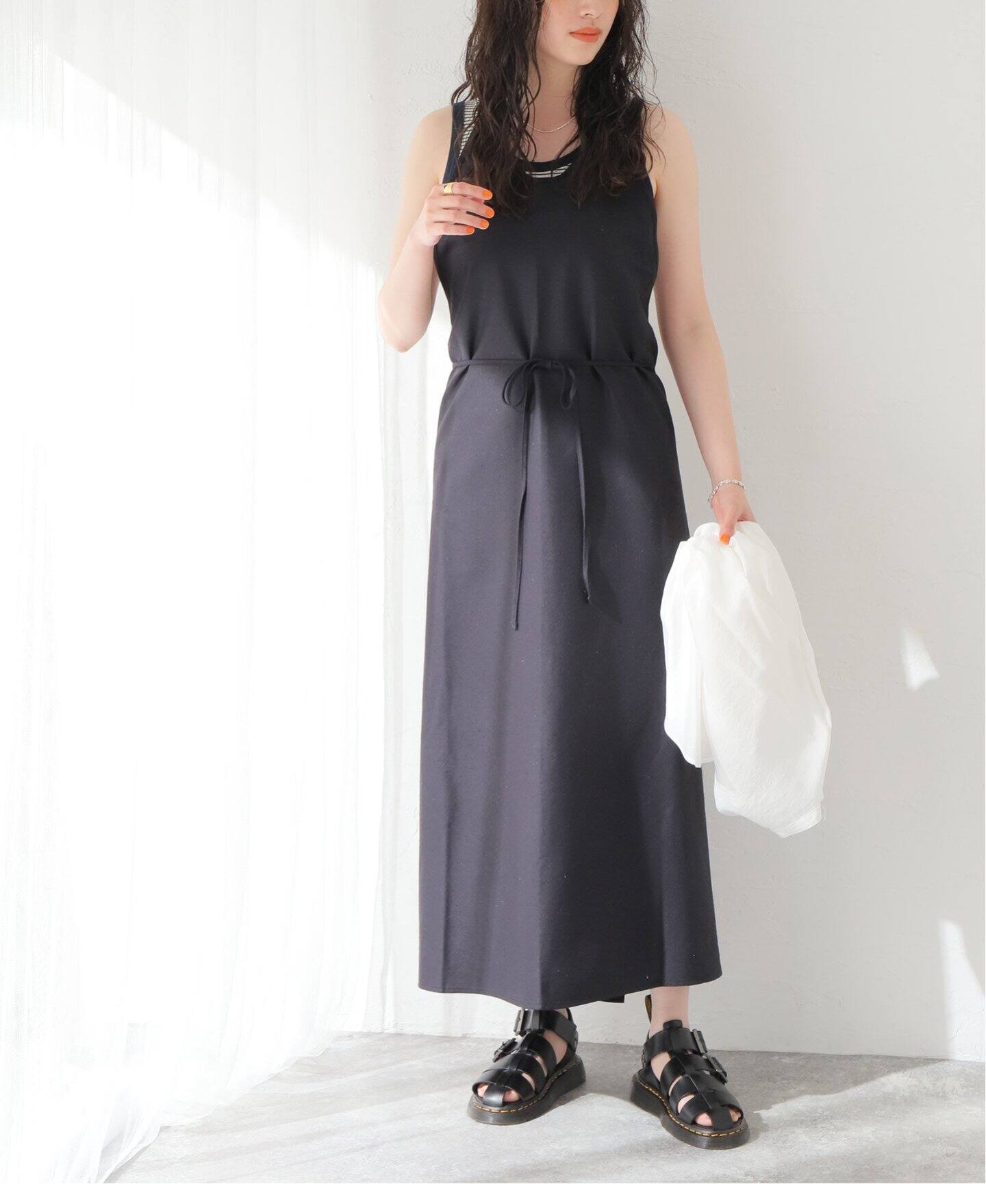 BASERANGE/ベースレンジ】CORE APRON DRESS：ワンピース（ワンピース 