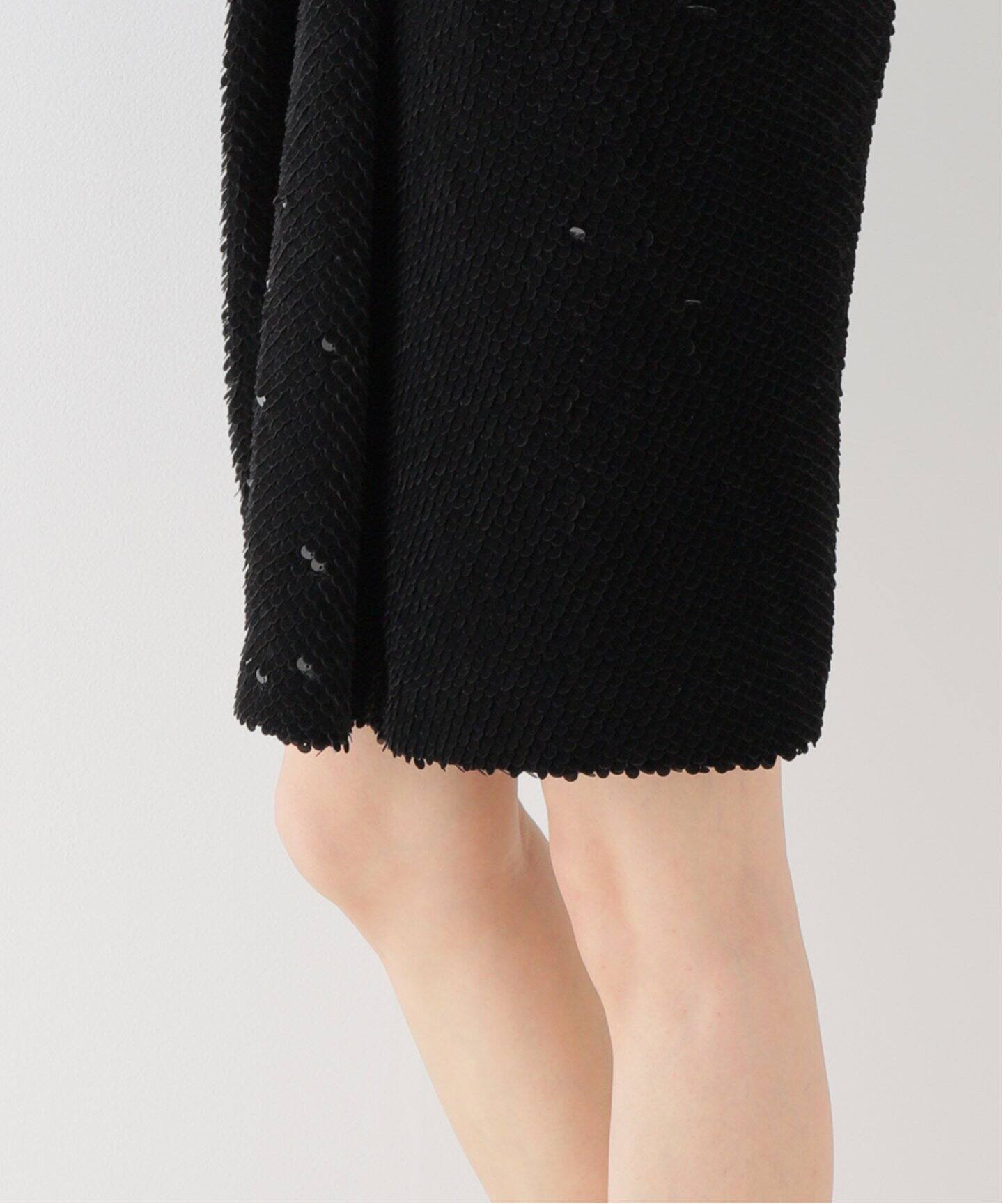 RECTO/レクト】 VELVET SEQUIN DRAPED TUBE TOP ワンピース