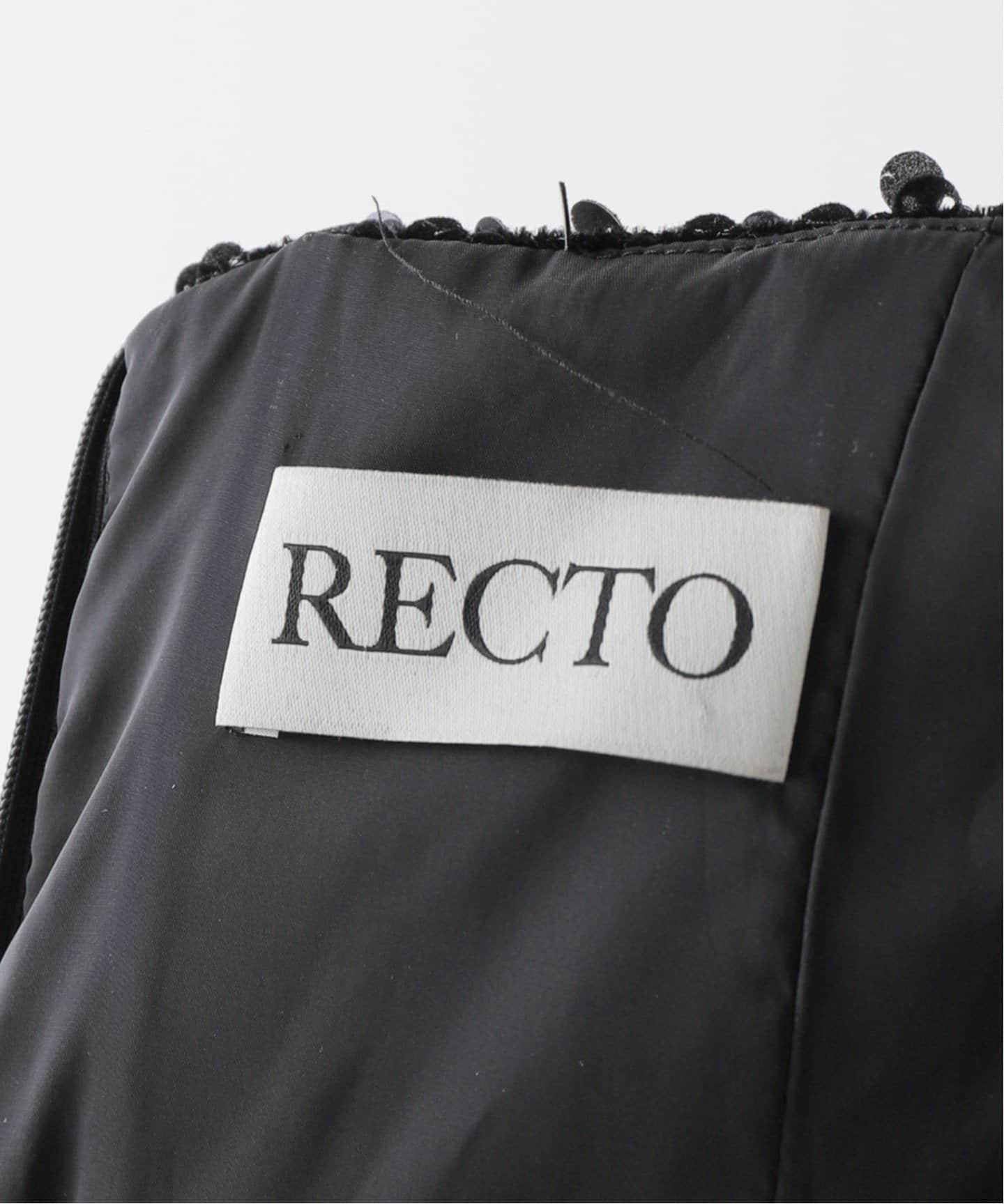RECTO/レクト】 VELVET SEQUIN DRAPED TUBE TOP ワンピース