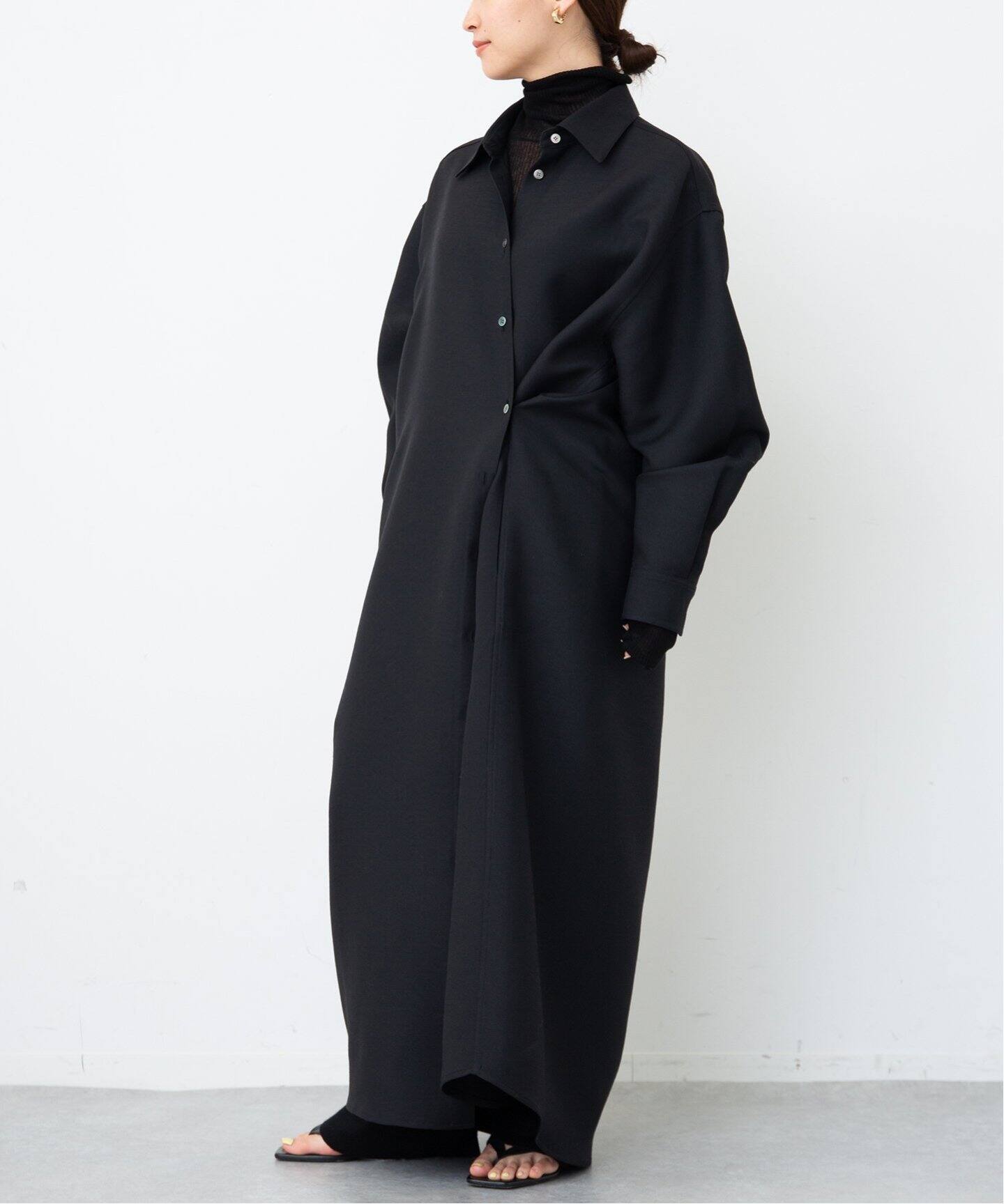 ARCH THE/アーチ ザ】 OVERSIZED WOOL SILK シャツドレス（シャツ 
