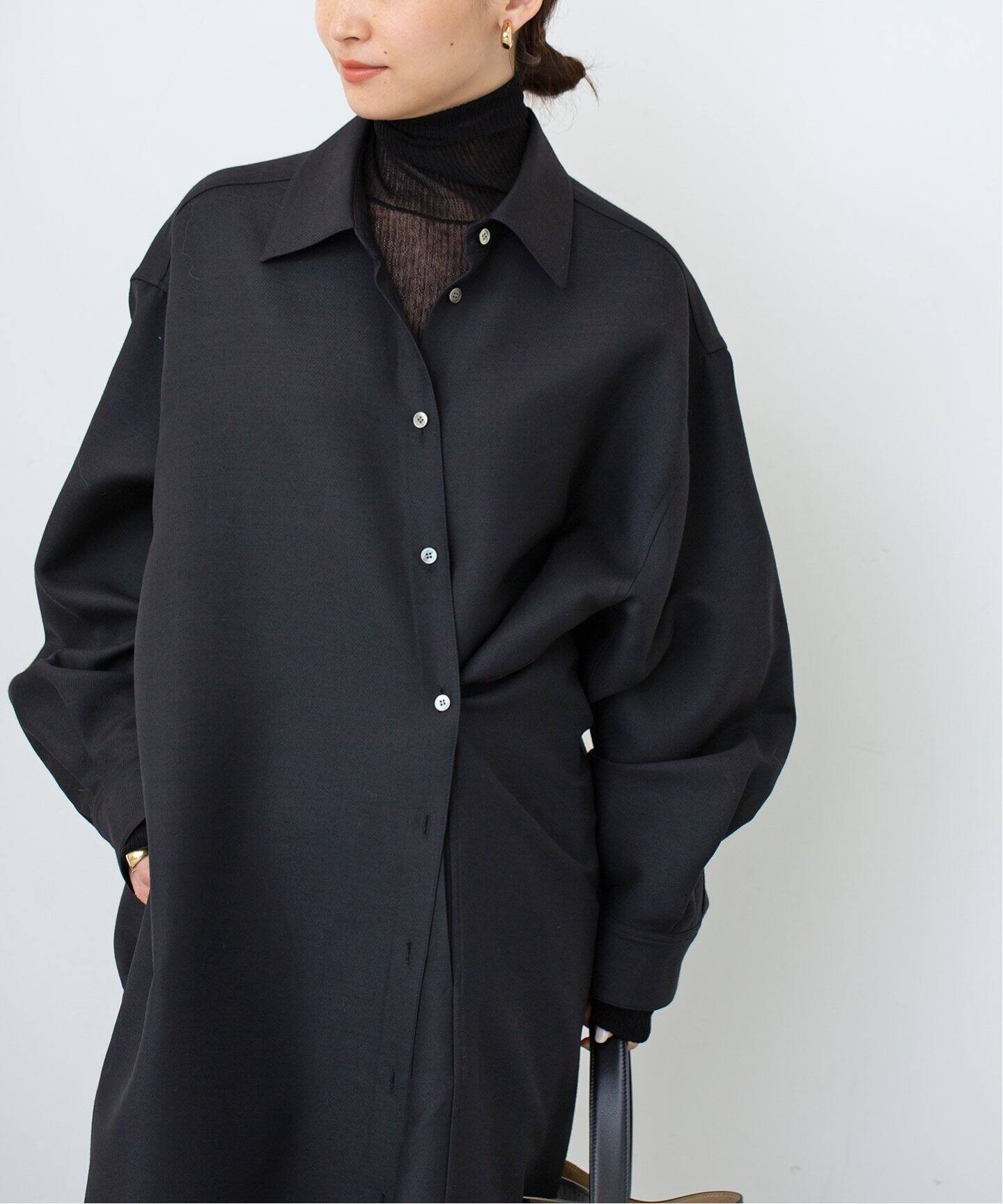 ARCH THE/アーチ ザ】 OVERSIZED WOOL SILK シャツドレス（シャツ  