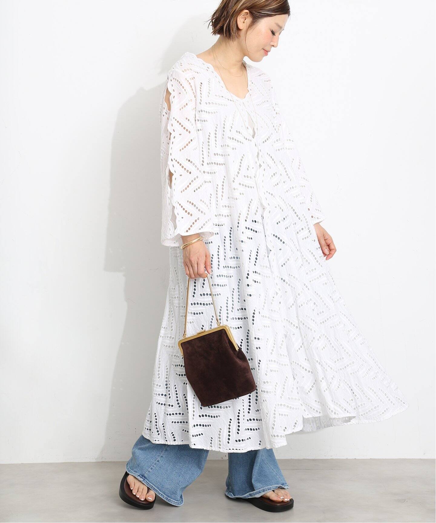 Marlette/マーレット】 Engineered アイレット カフタンドレス 
