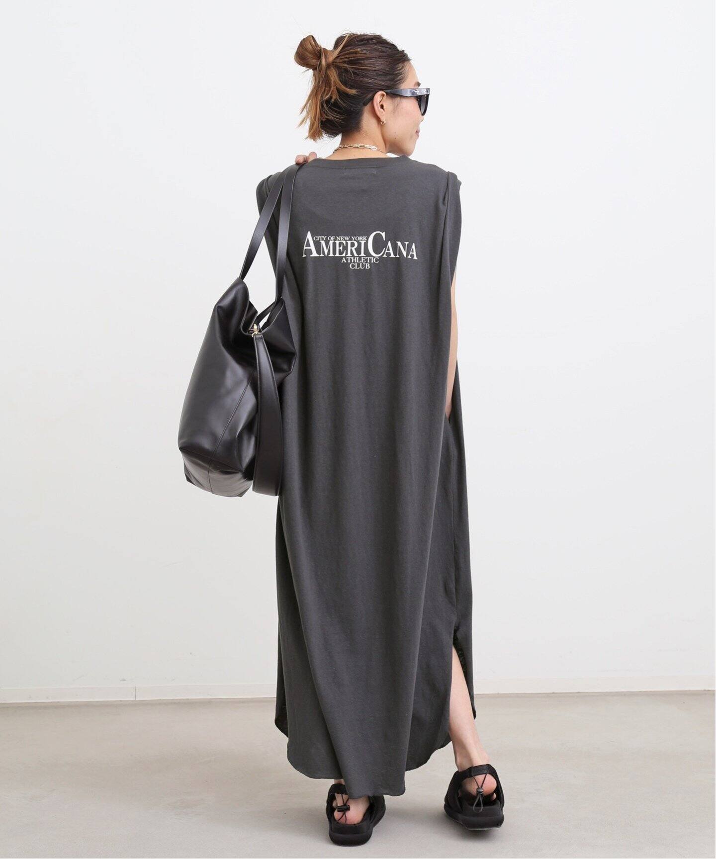 Americana/アメリカーナ】Back Logo Nosleeve Onepiece（ワンピース  