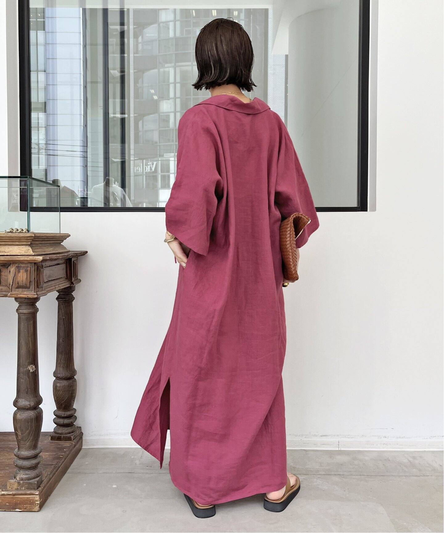 DOU BOCHI Eric Bergere】Bergere Vneck CAFTAN DRESS（ワンピース 
