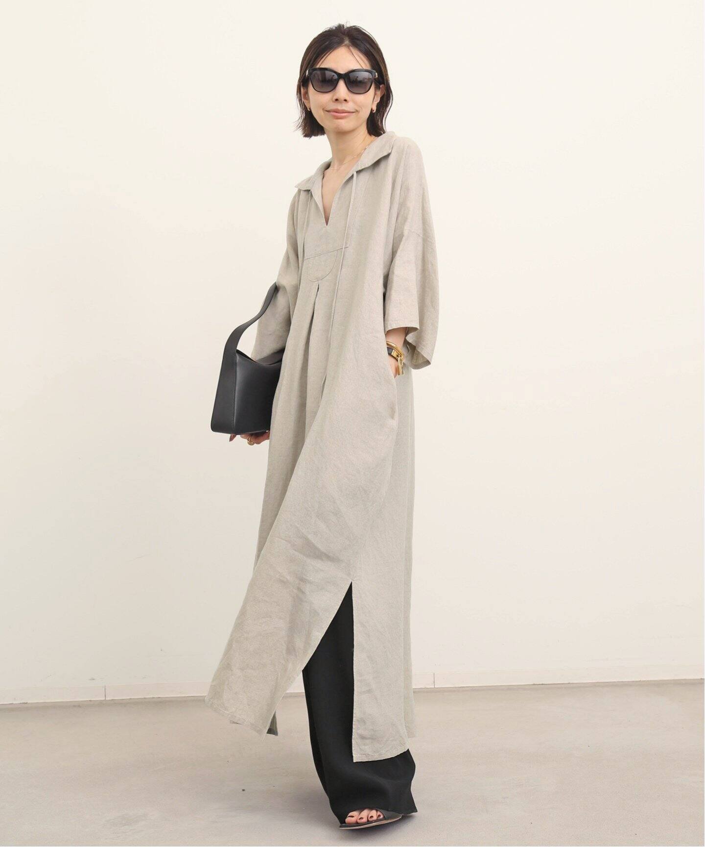 DOU BOCHI Eric Bergere】Bergere Vneck CAFTAN DRESS（ワンピース 