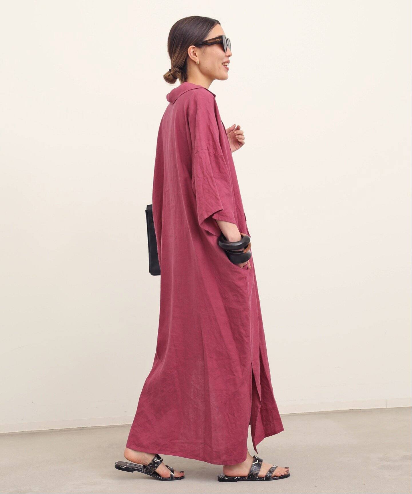DOU BOCHI Eric Bergere】Bergere Vneck CAFTAN DRESS（ワンピース  