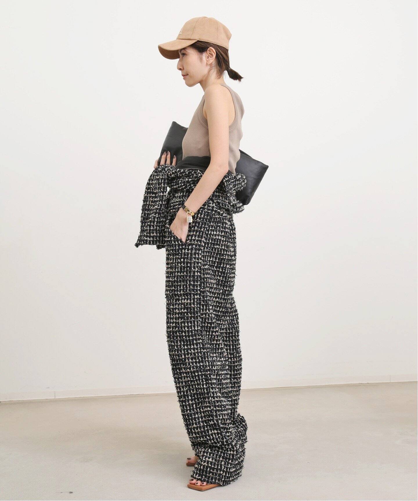 MADISONBLUE/マディソンブルー】ZIP UP JUMPSUITS TWEED（つなぎ 