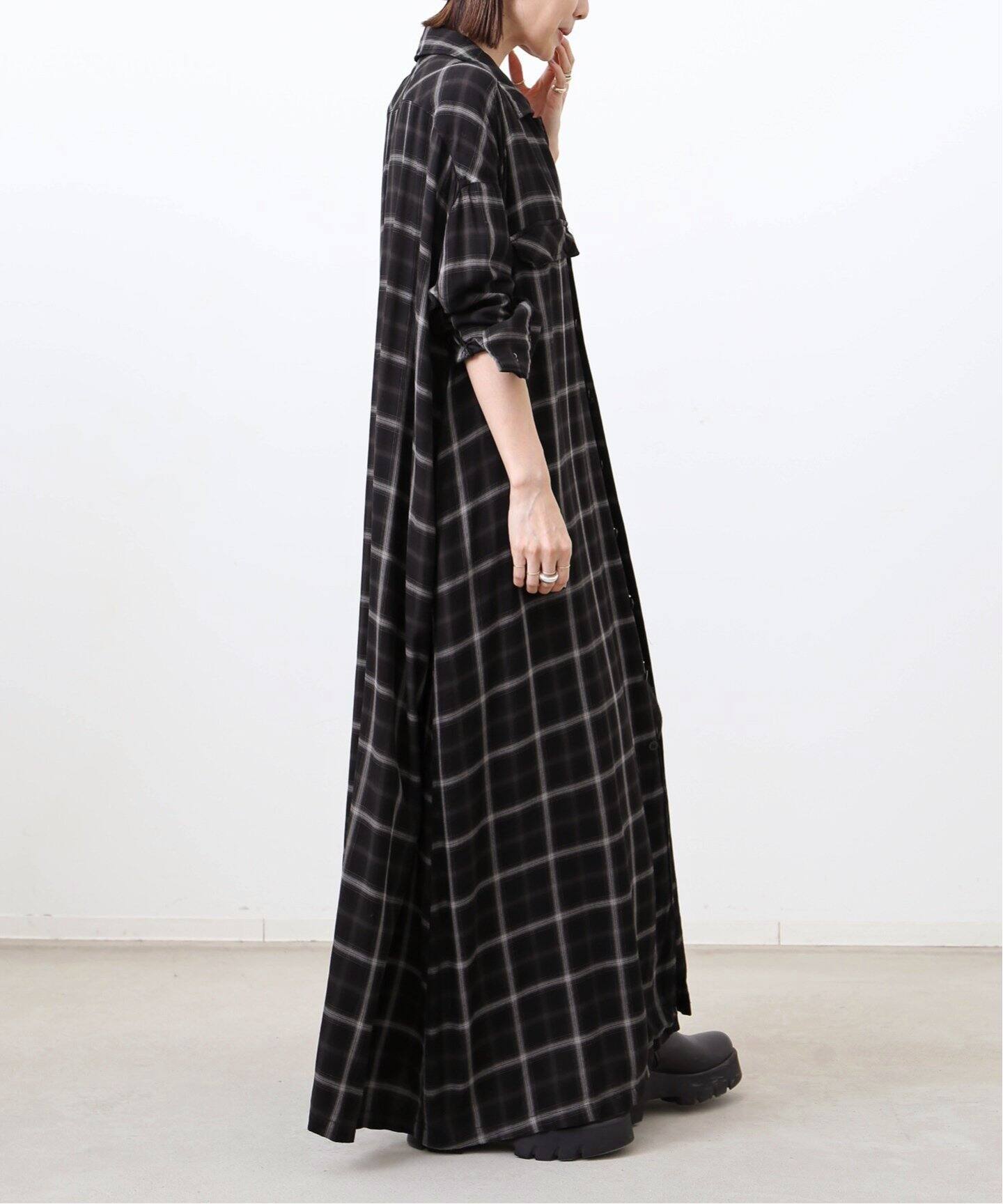 REMI RELIEF/レミレリーフ】 CHECK SHIRT DRESS（シャツワンピース 
