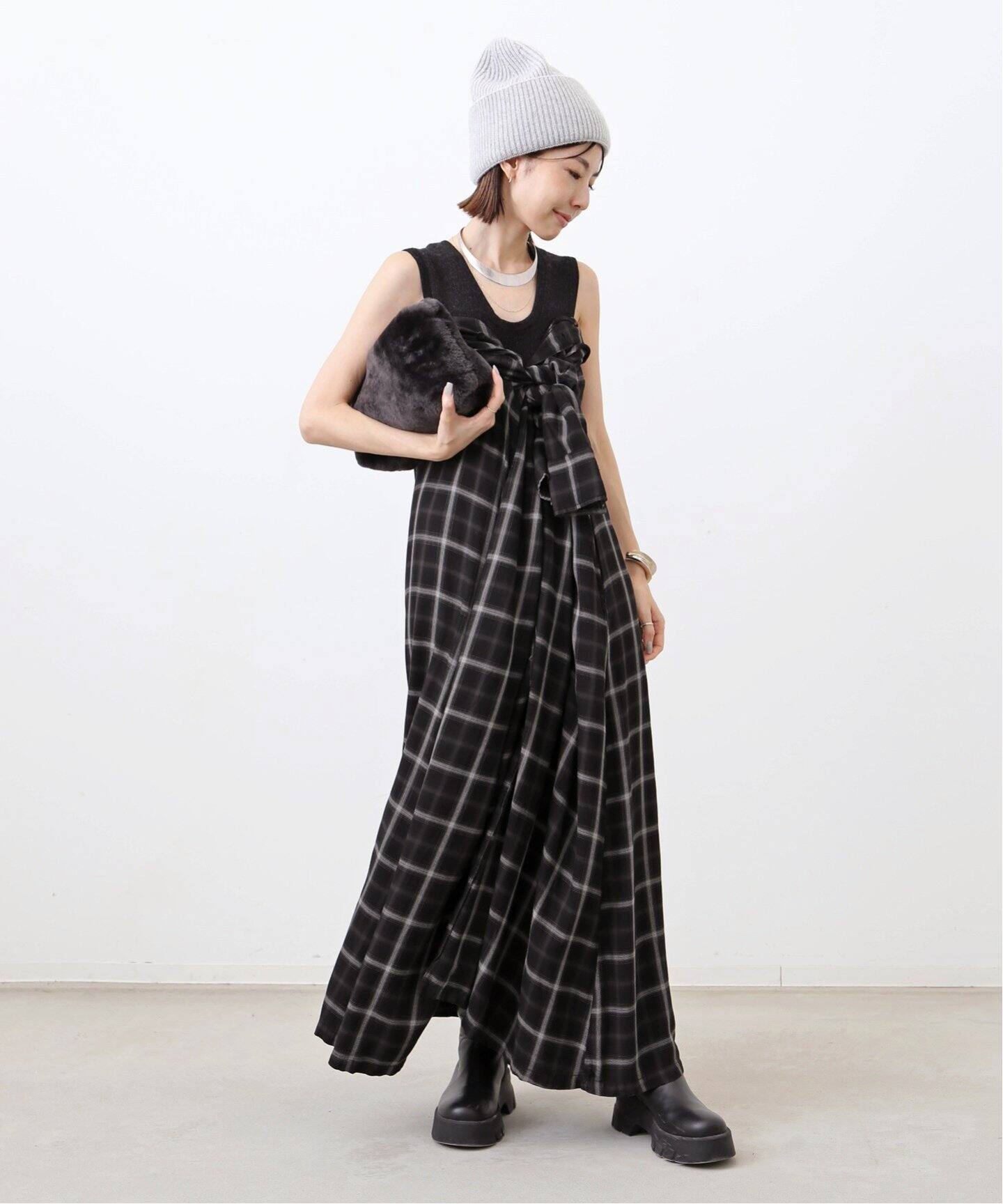 REMI RELIEF/レミレリーフ】 CHECK SHIRT DRESS（シャツワンピース  