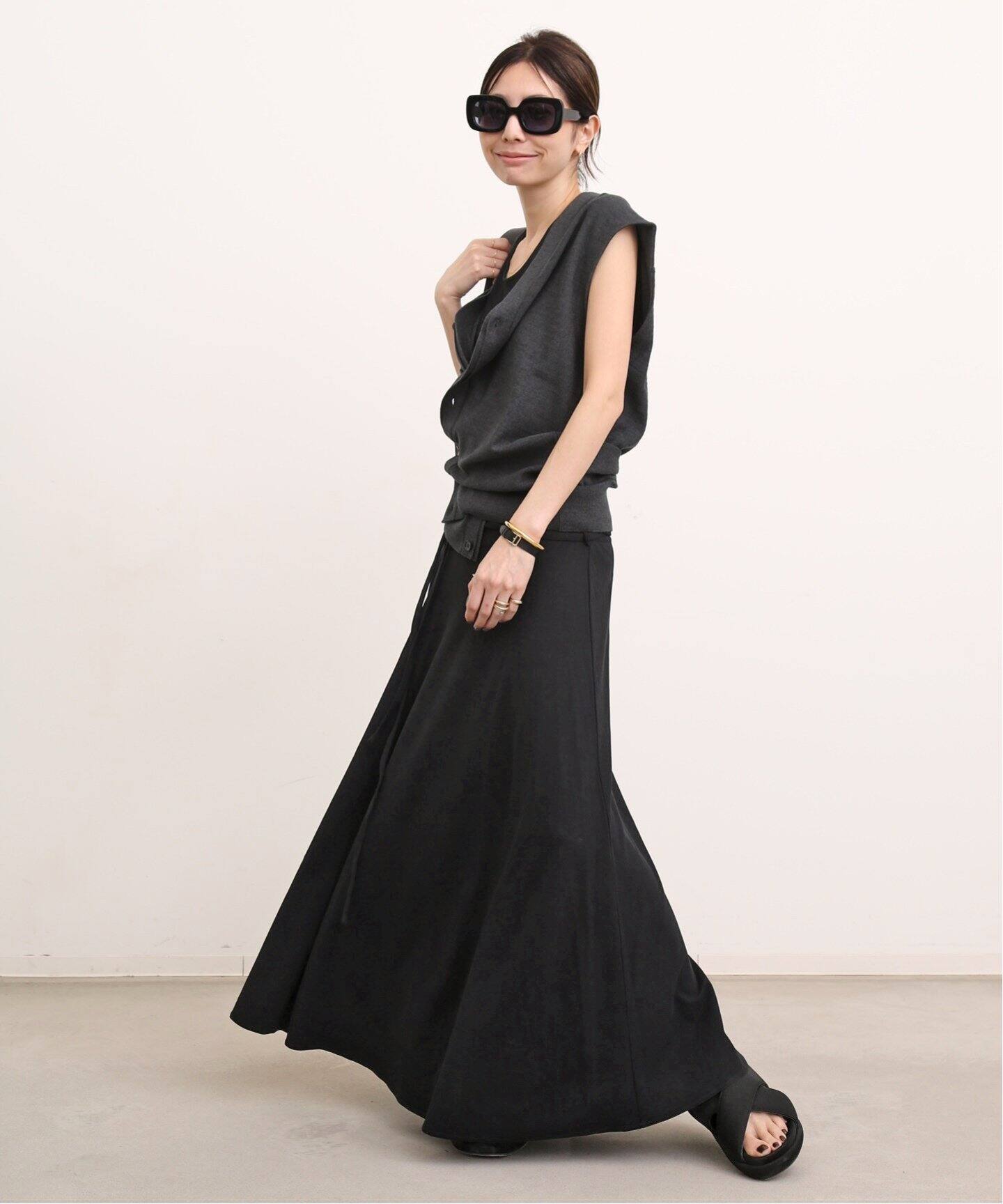 LEMAIRE/ルメール】BELTED CREPE SLEEVELESS DRESS（ワンピース 