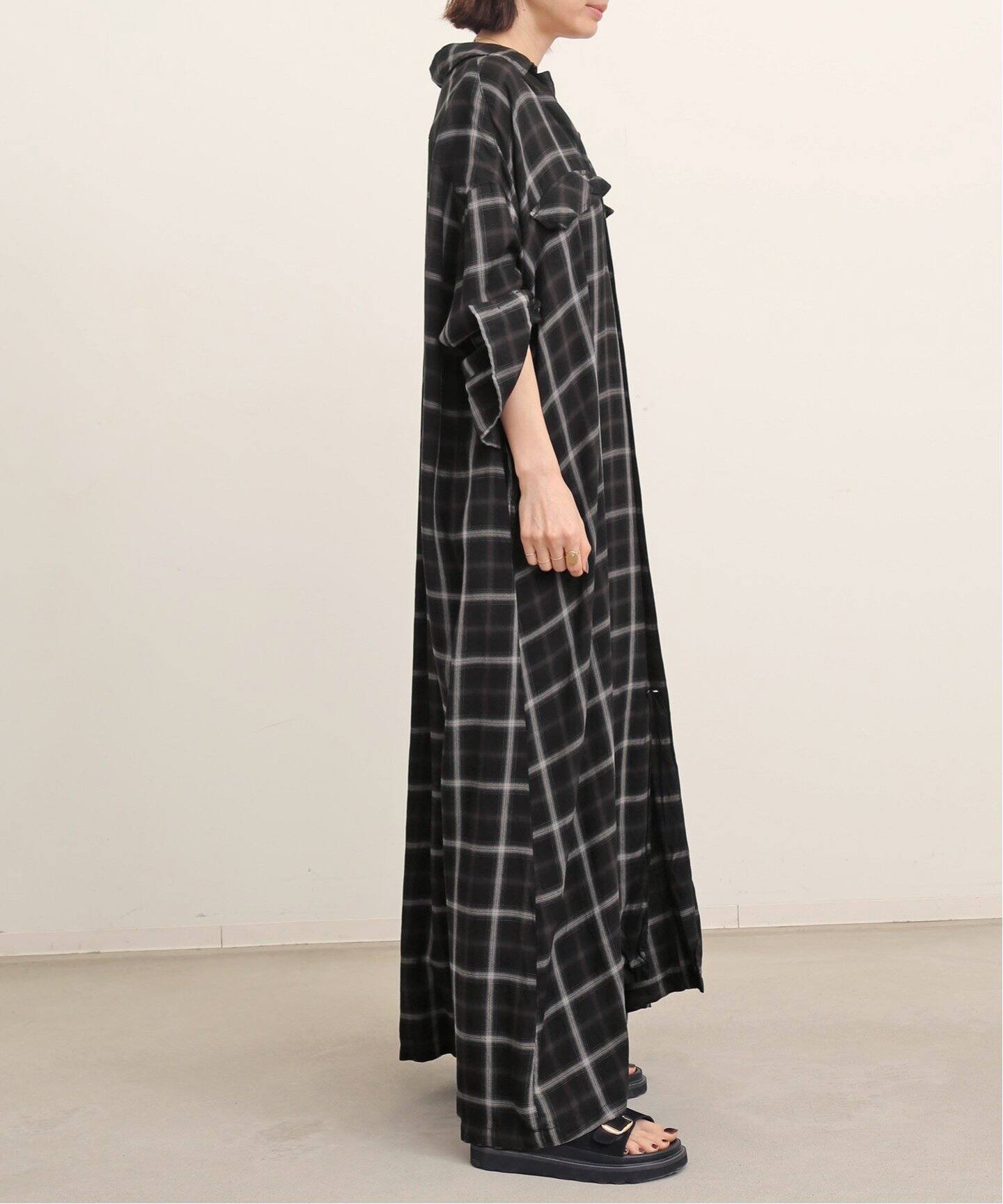 REMI RELIEF/レミレリーフ】CHECK SHIRT DRESS（ワンピース）｜L  