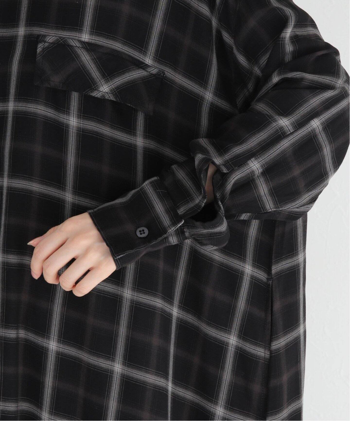 REMI RELIEF/レミレリーフ】CHECK SHIRT DRESS（ワンピース）｜L 