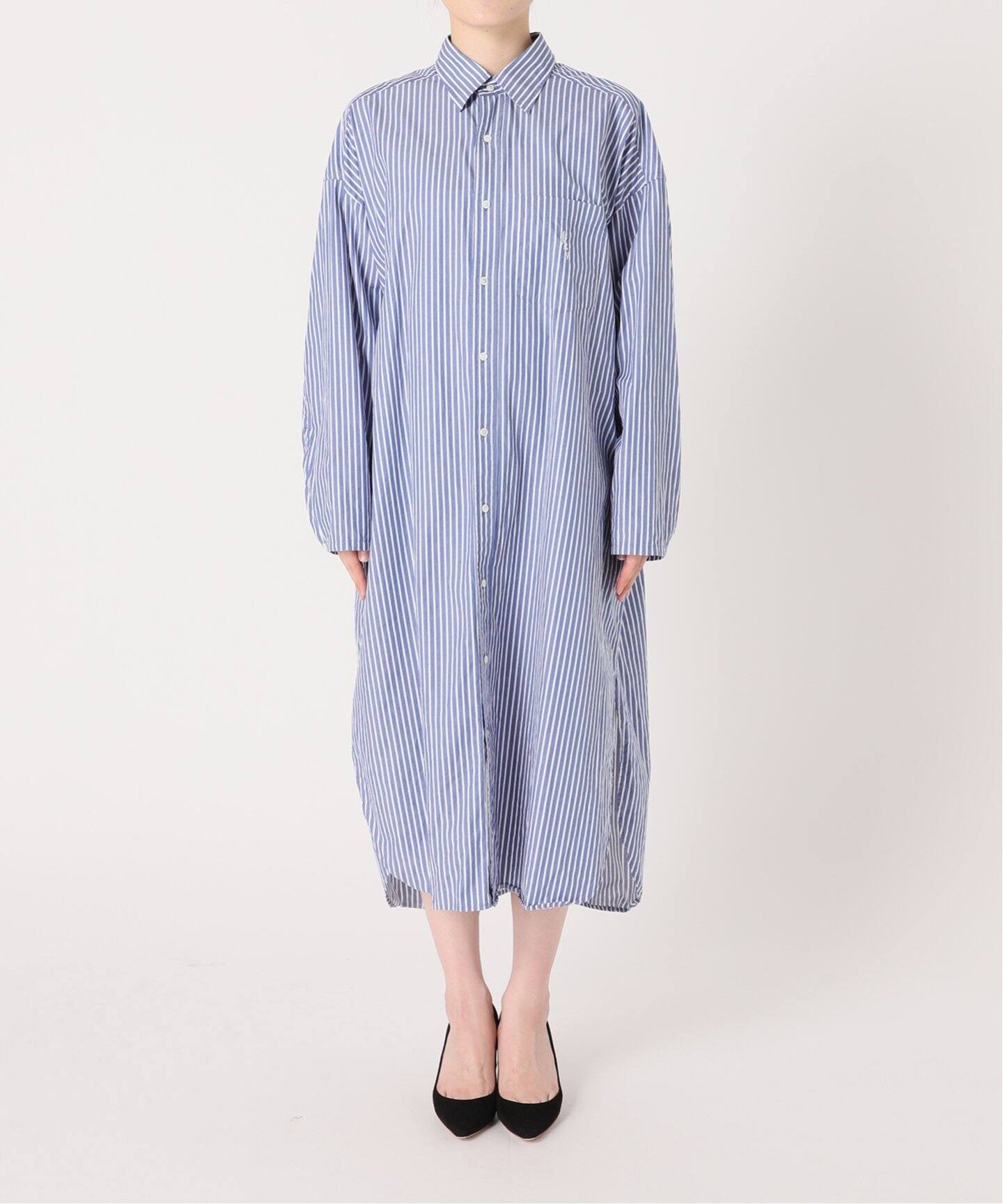 Americana/アメリカーナ】STRIPE SHIRT Onepiece（ワンピース）｜L  