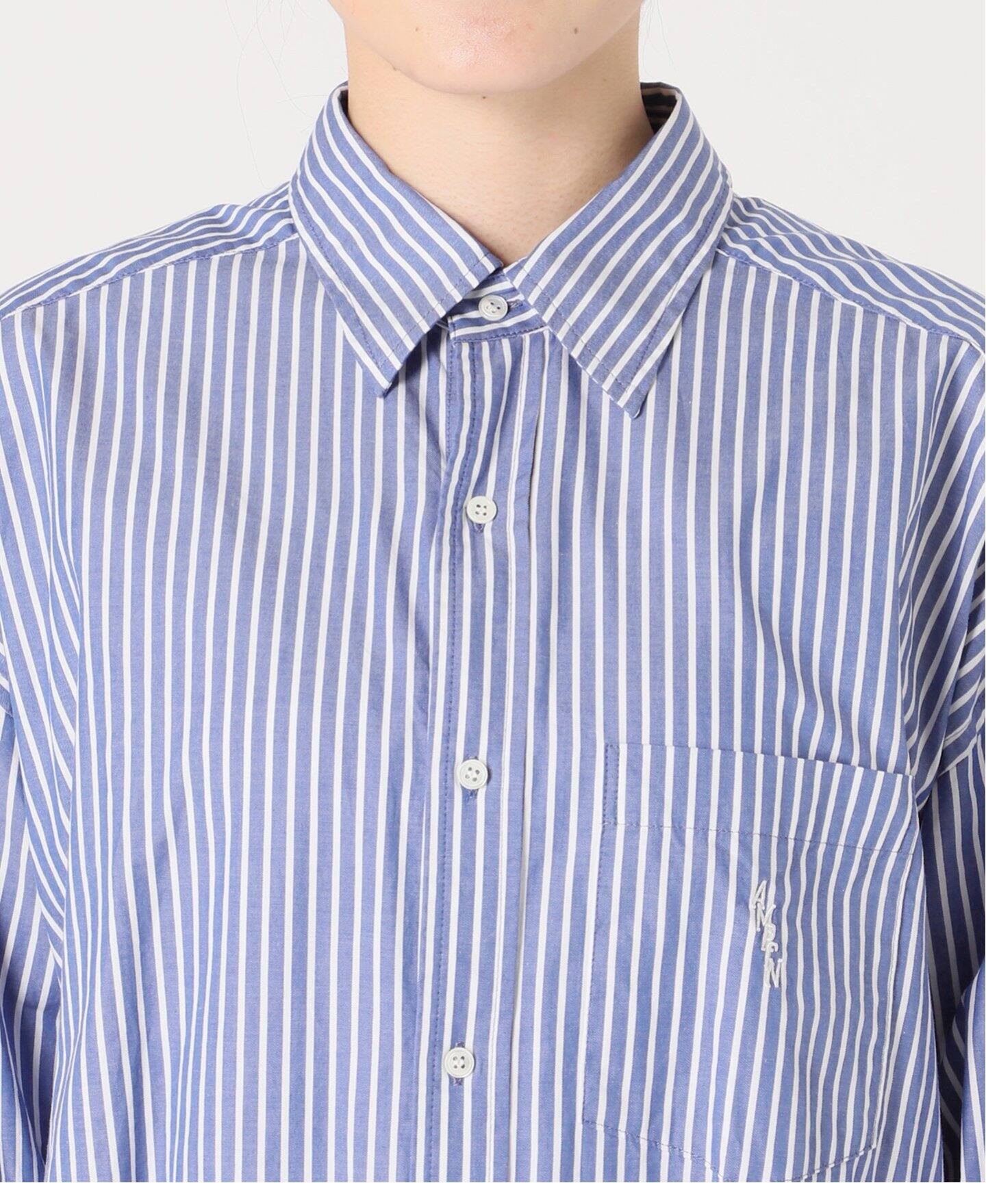 Americana/アメリカーナ】STRIPE SHIRT Onepiece（ワンピース）｜L  