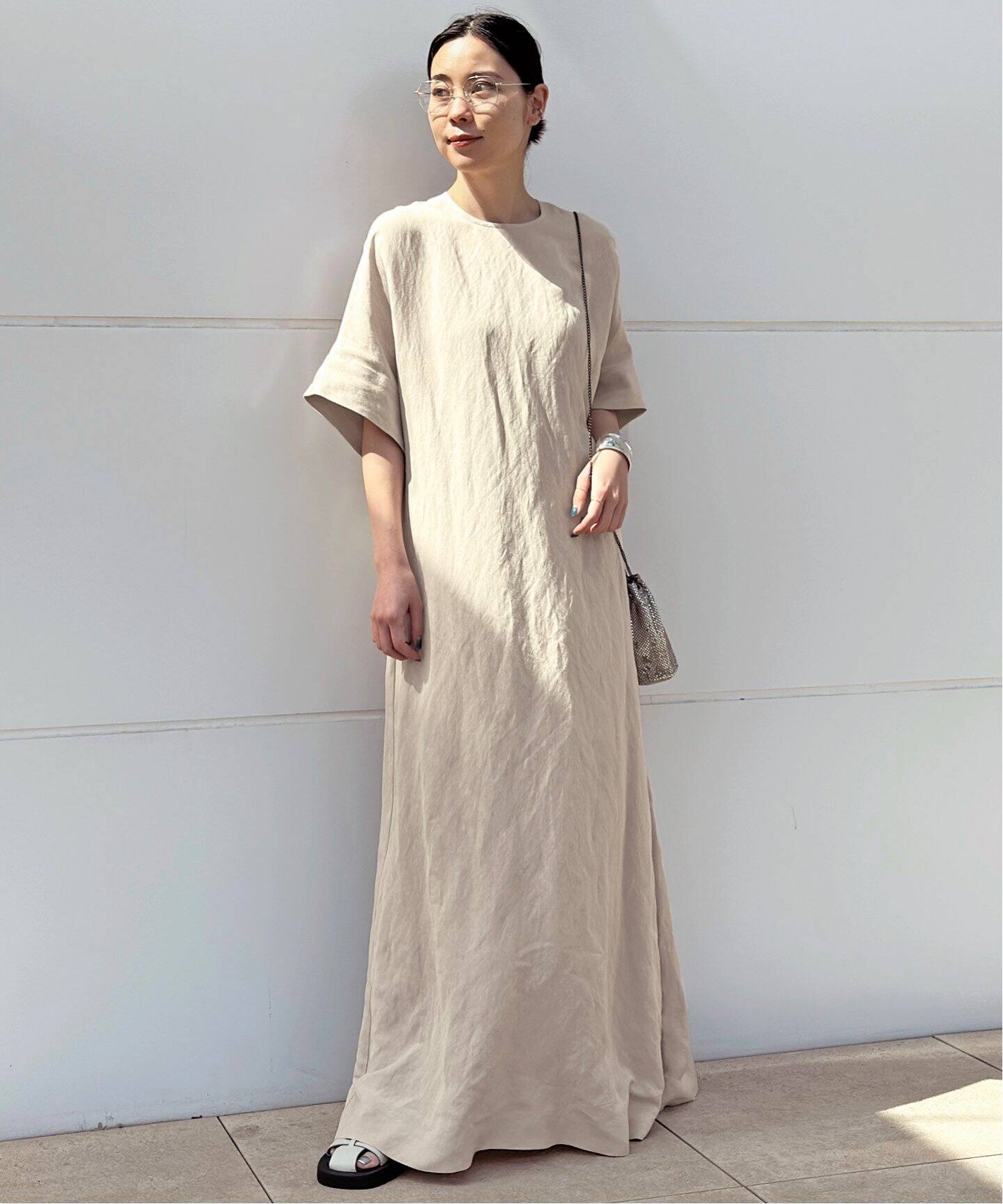 リネンミックスフレアワンピース（ワンピース）｜AP STUDIO（エーピー  