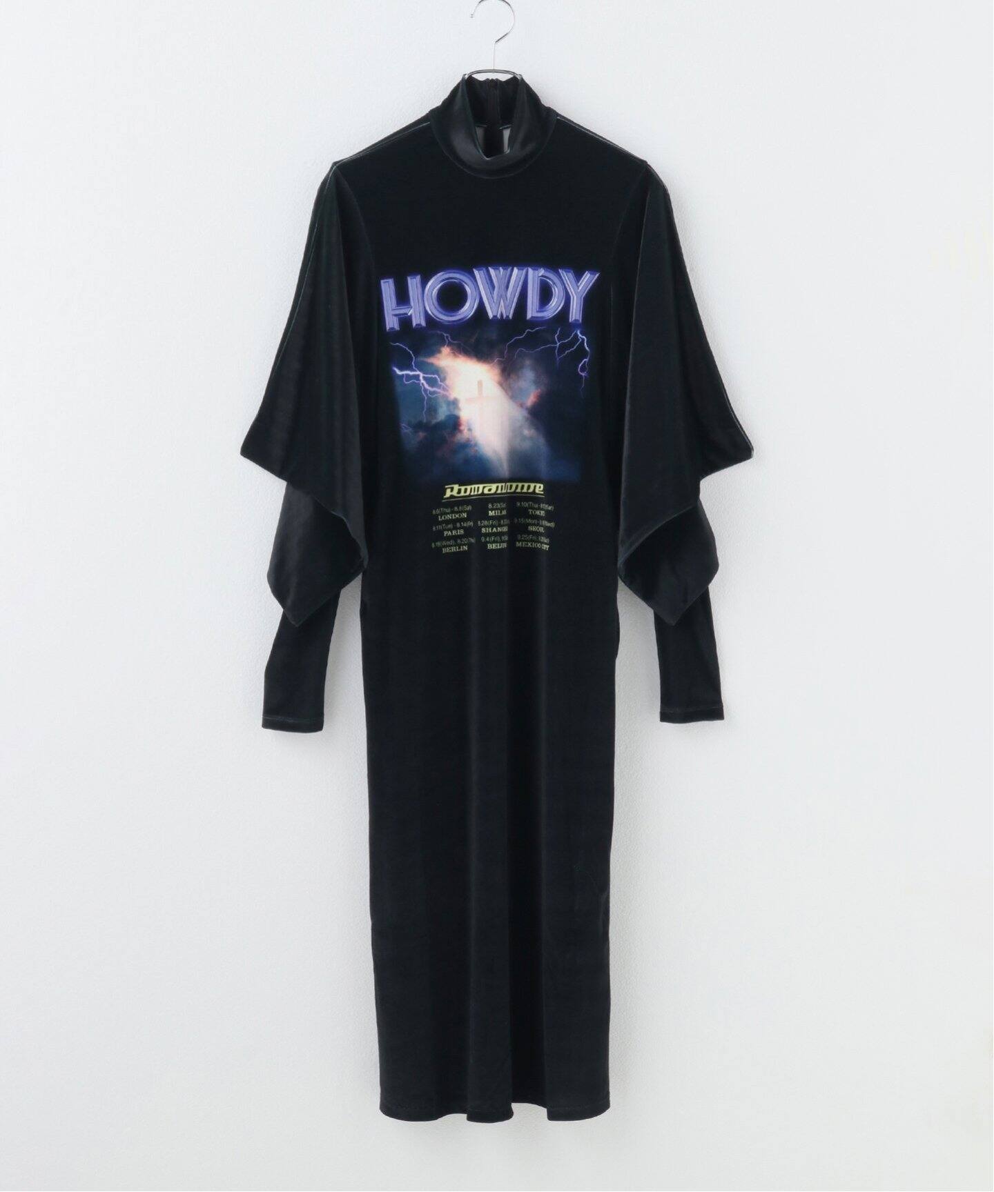 YOHEI OHNO / ヨウヘイオオノ】 band tee velour dress（ワンピース  