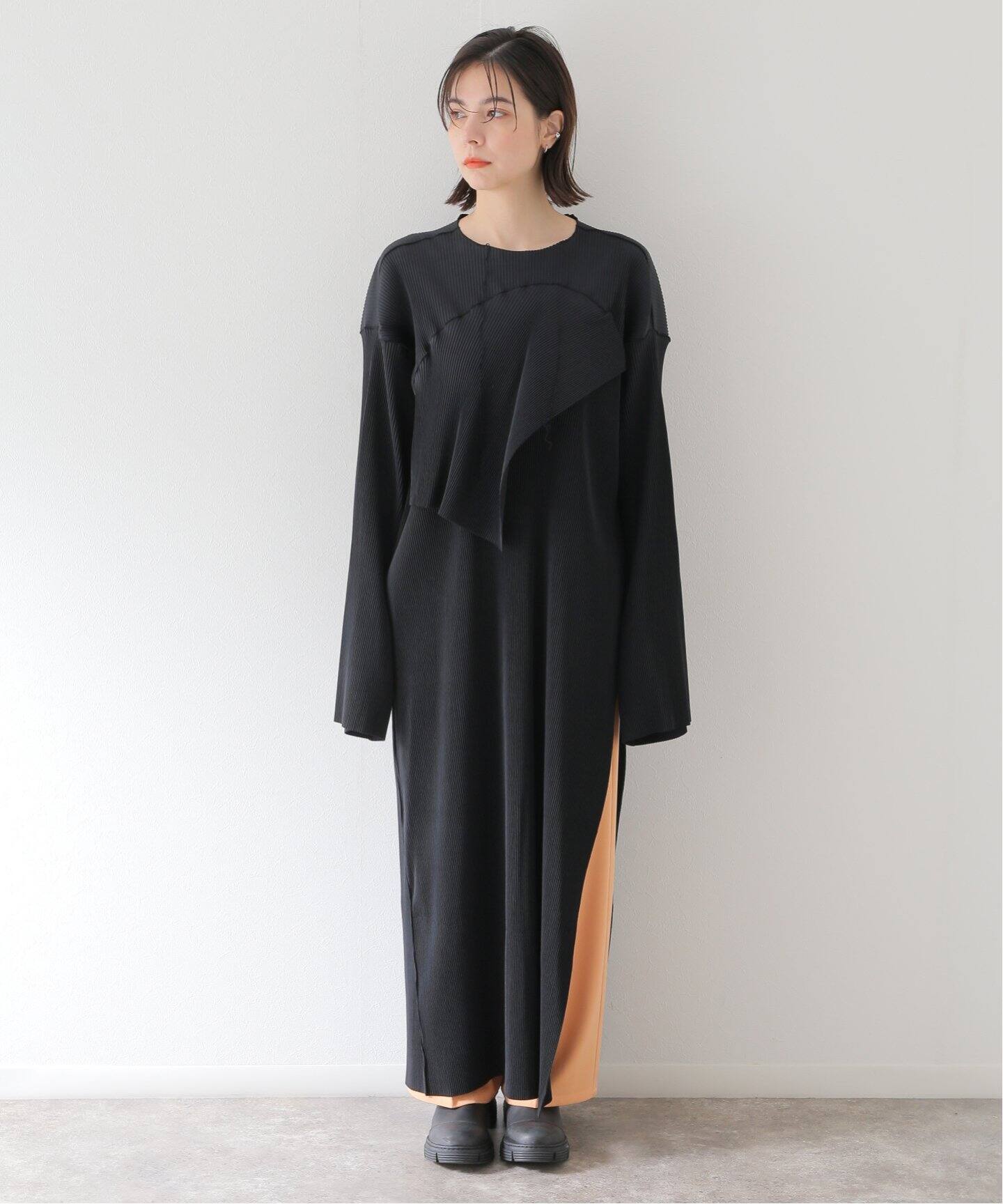 todo kotohayokozawa】wave long sleeve big dress（ワンピース  