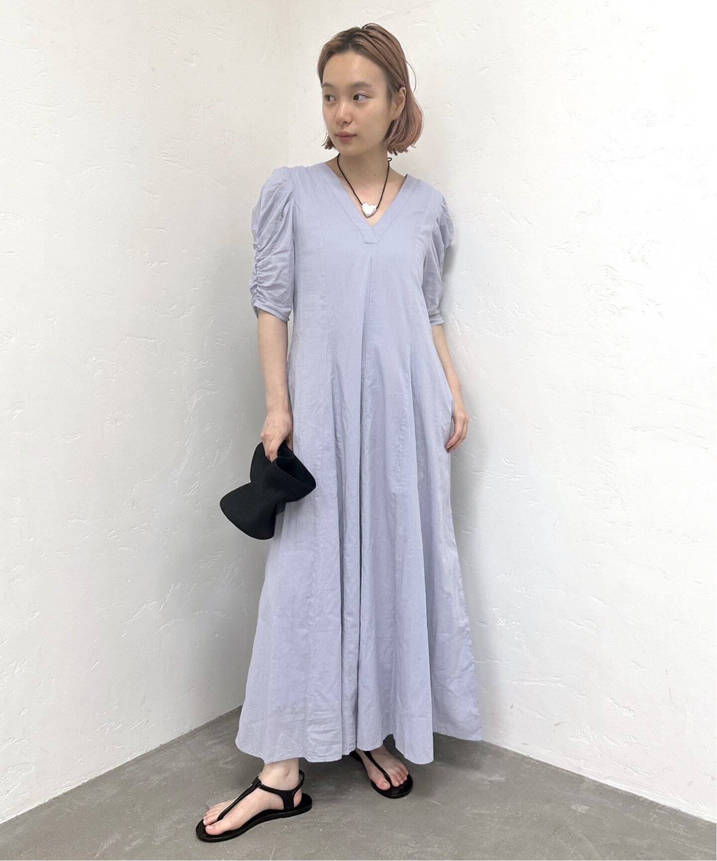 追加》【ne Quittez pas / ヌキテパ】DOBBY STRIPE PLAIN DRESS 
