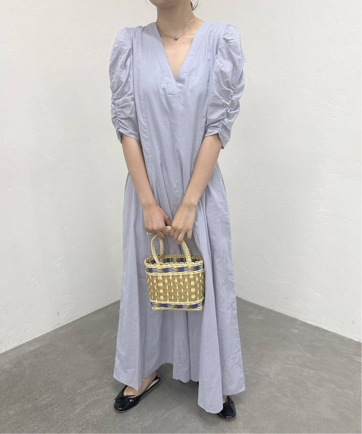 追加》【ne Quittez pas / ヌキテパ】DOBBY STRIPE PLAIN DRESS 