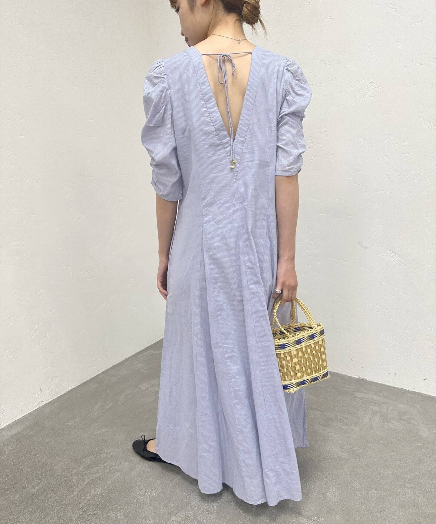 追加》【ne Quittez pas / ヌキテパ】DOBBY STRIPE PLAIN DRESS 