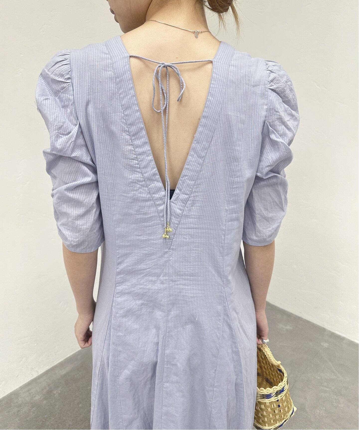 追加》【ne Quittez pas / ヌキテパ】DOBBY STRIPE PLAIN DRESS  