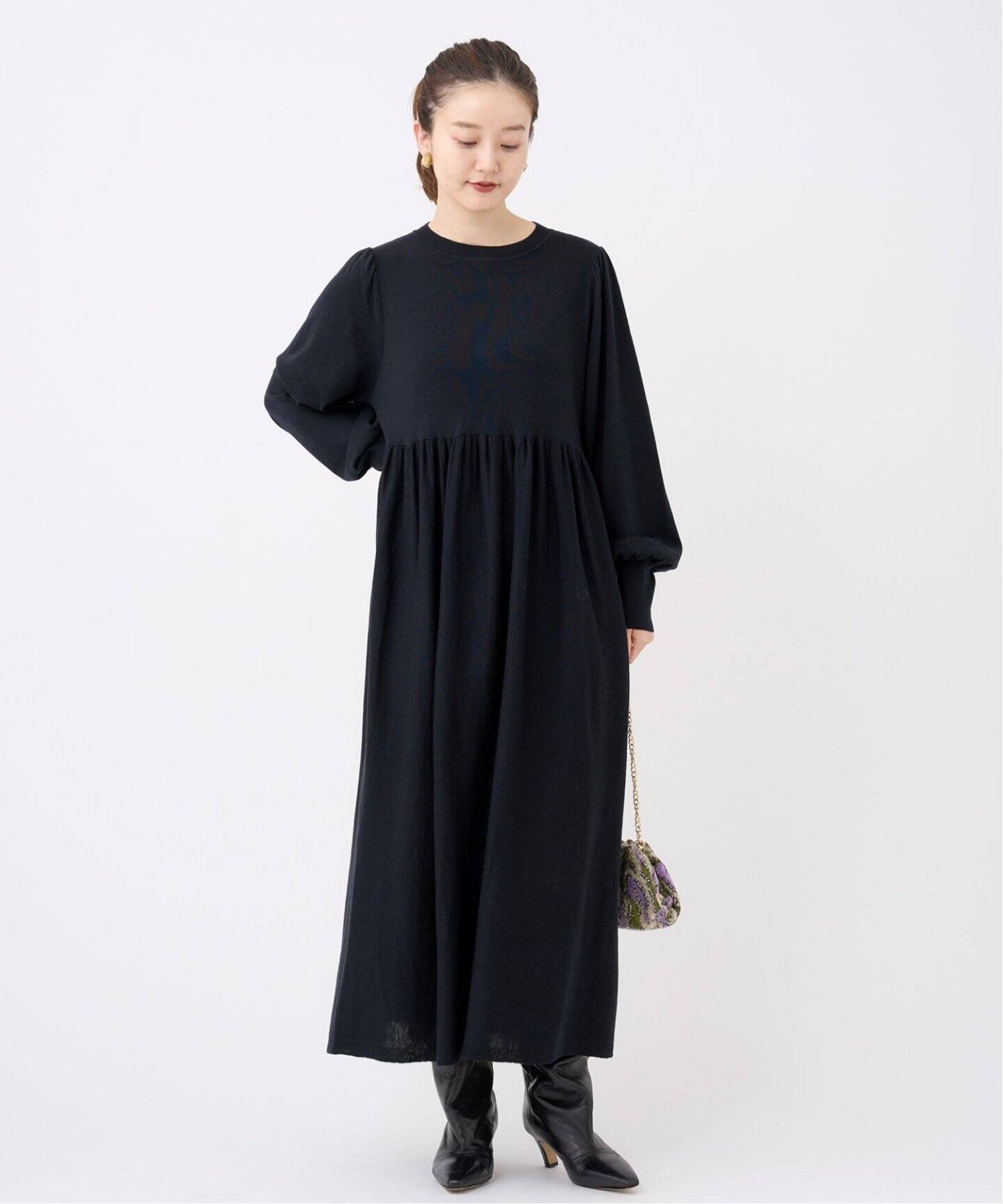 追加》パフスリーブニットワンピース（ニットワンピース）｜IENA  