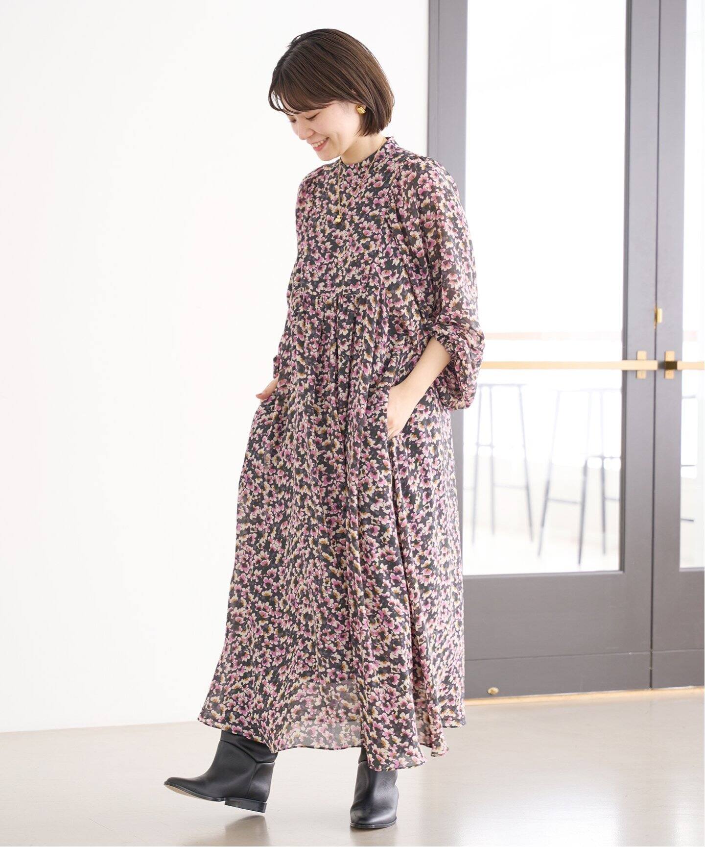 フラワープリント ボザムドレス（ワンピース）｜IENA（イエナ）の通販  