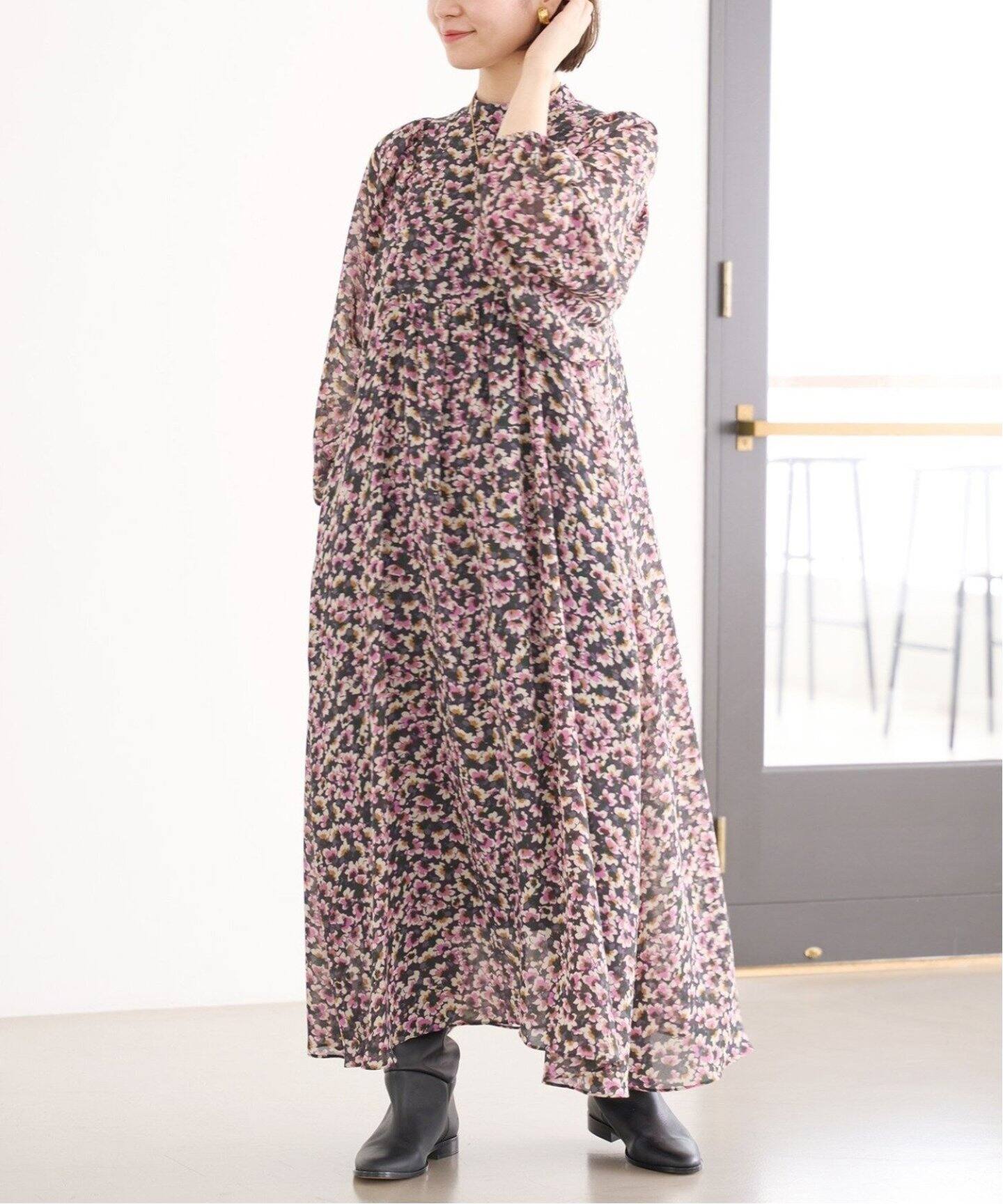 追加2》フラワープリント ボザムドレス（ワンピース）｜IENA（イエナ  