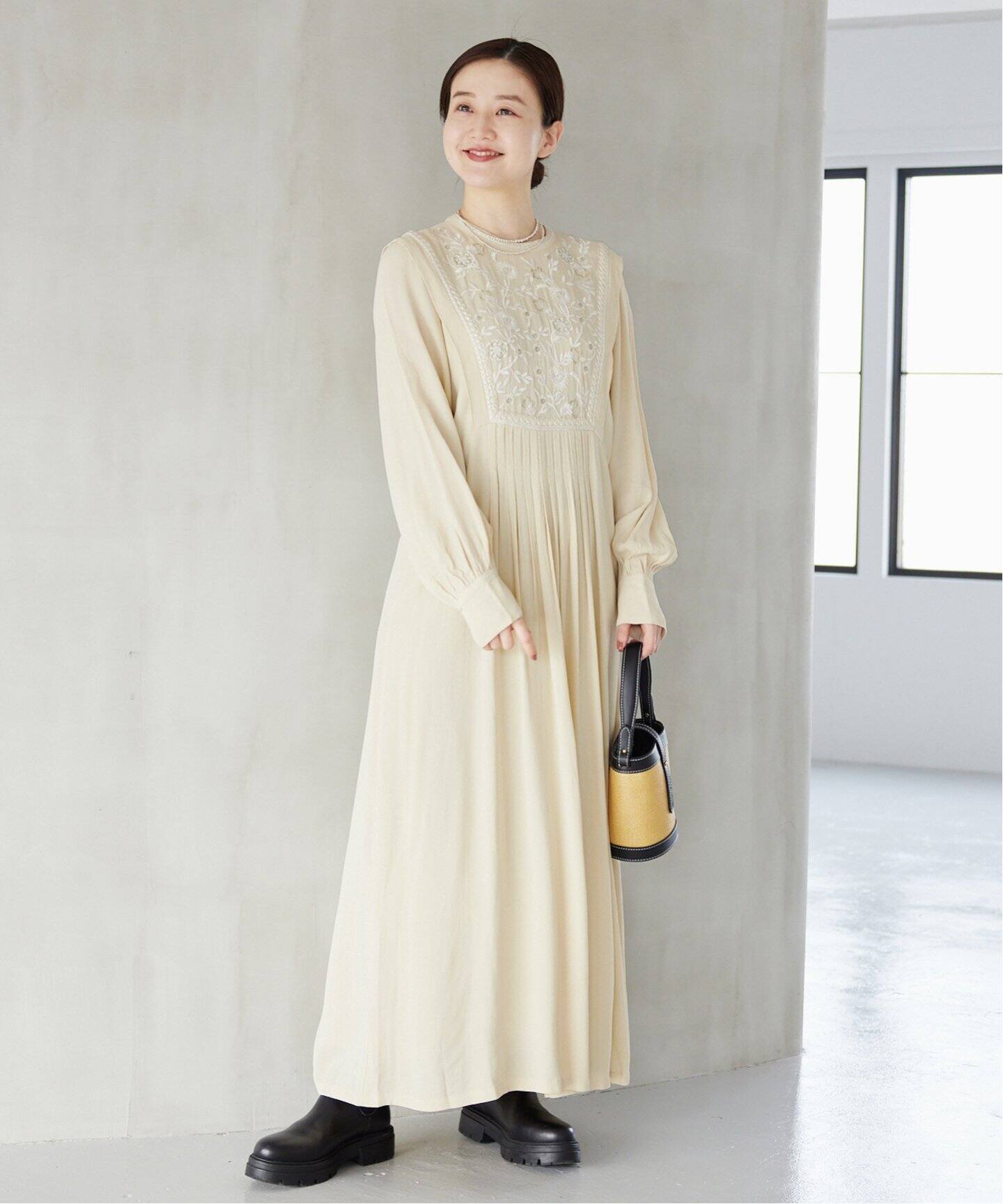 ne Quittez pas(ヌキテパ)】FLOWER EMB DRESS ドレス（ワンピース  