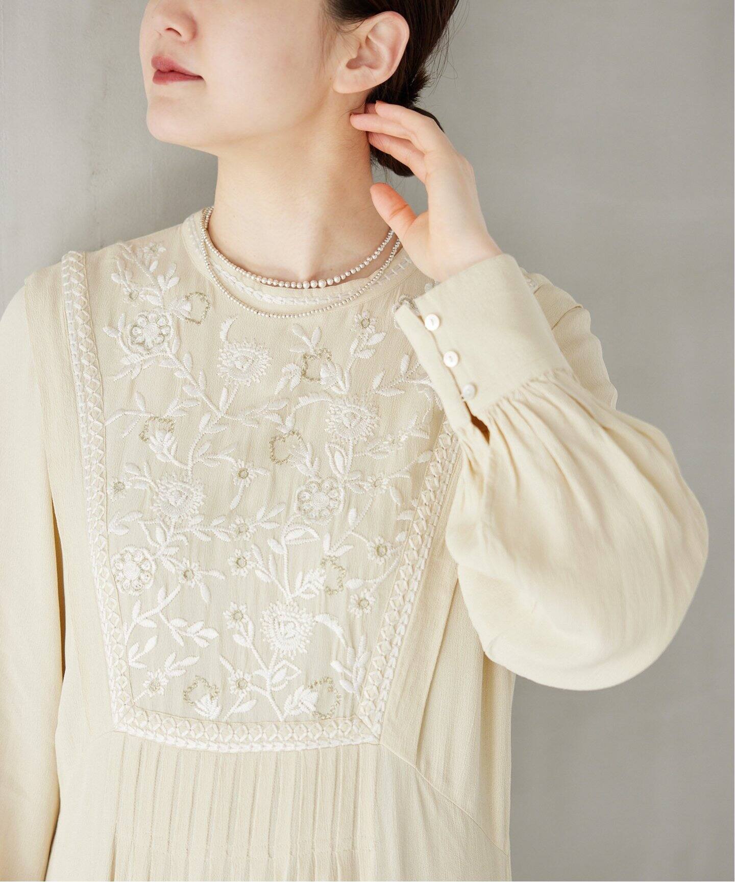 ne Quittez pas(ヌキテパ)】FLOWER EMB DRESS ドレス（ワンピース  