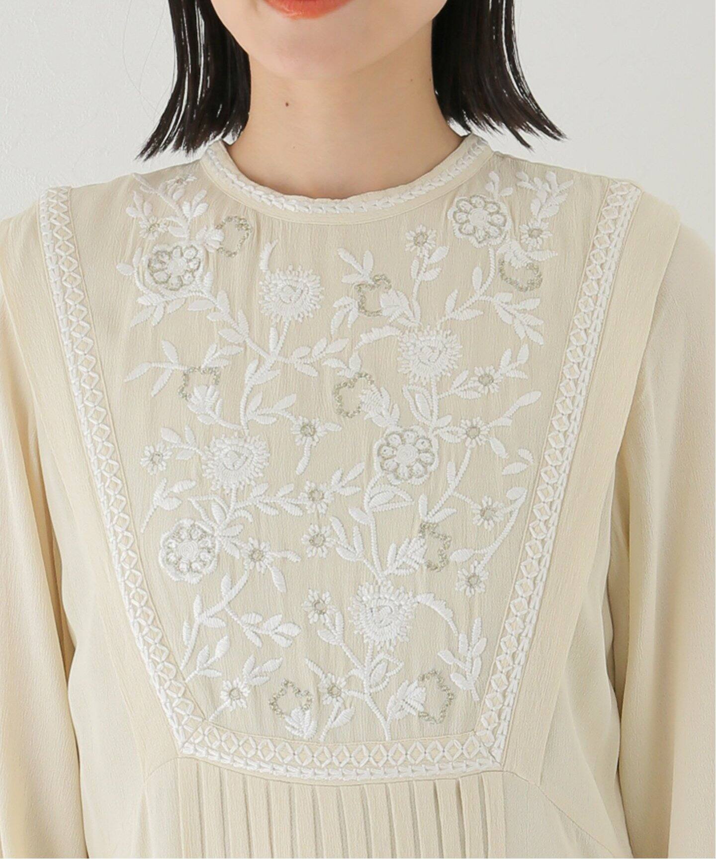 ne Quittez pas(ヌキテパ)】FLOWER EMB DRESS ドレス（ワンピース  