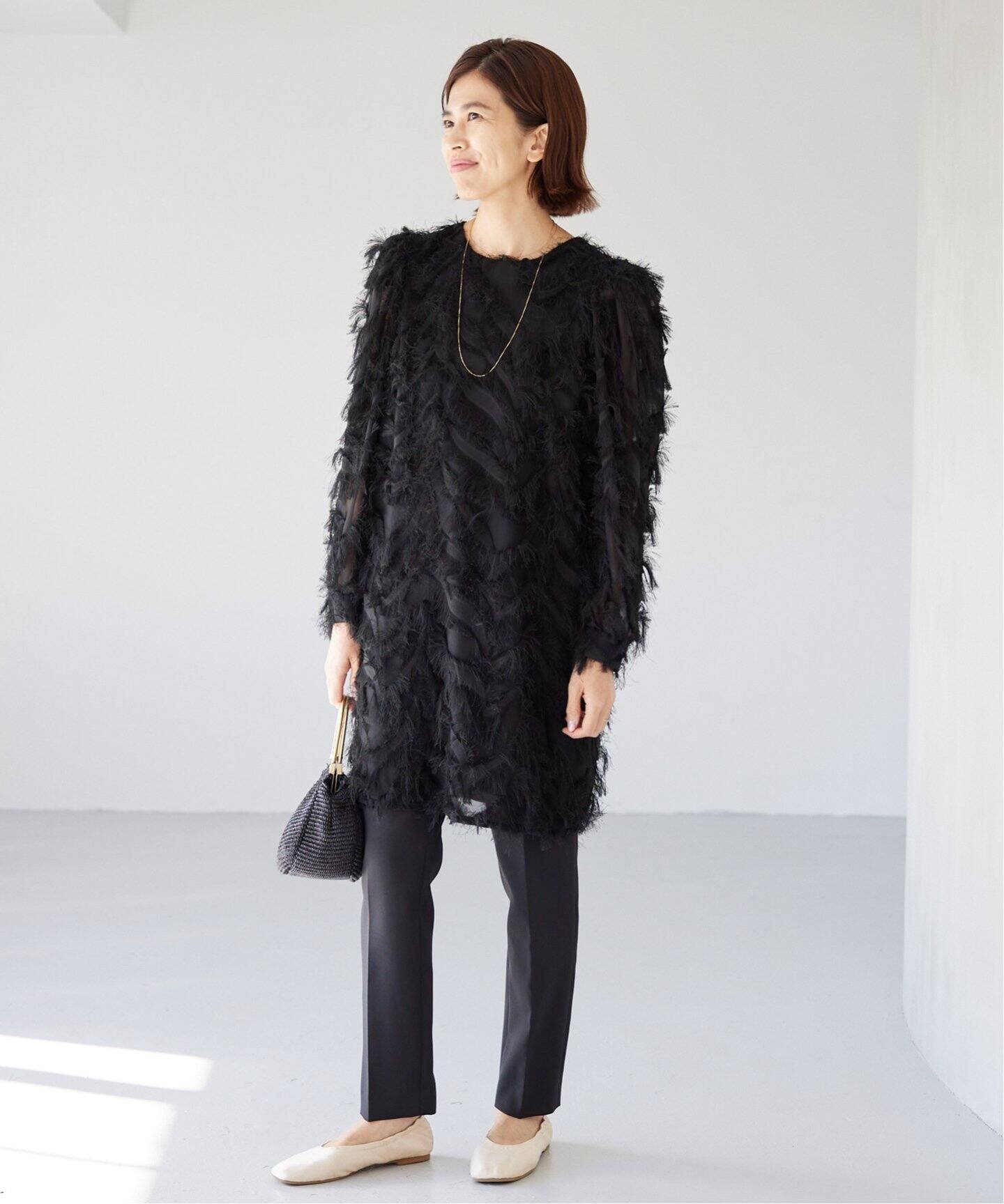 MAISON GUILLEMETTE/メゾンギヨメット】シャギーミニドレス  