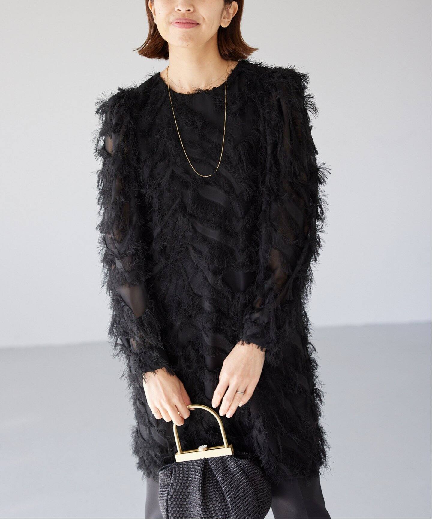 MAISON GUILLEMETTE/メゾンギヨメット】シャギーミニドレス  