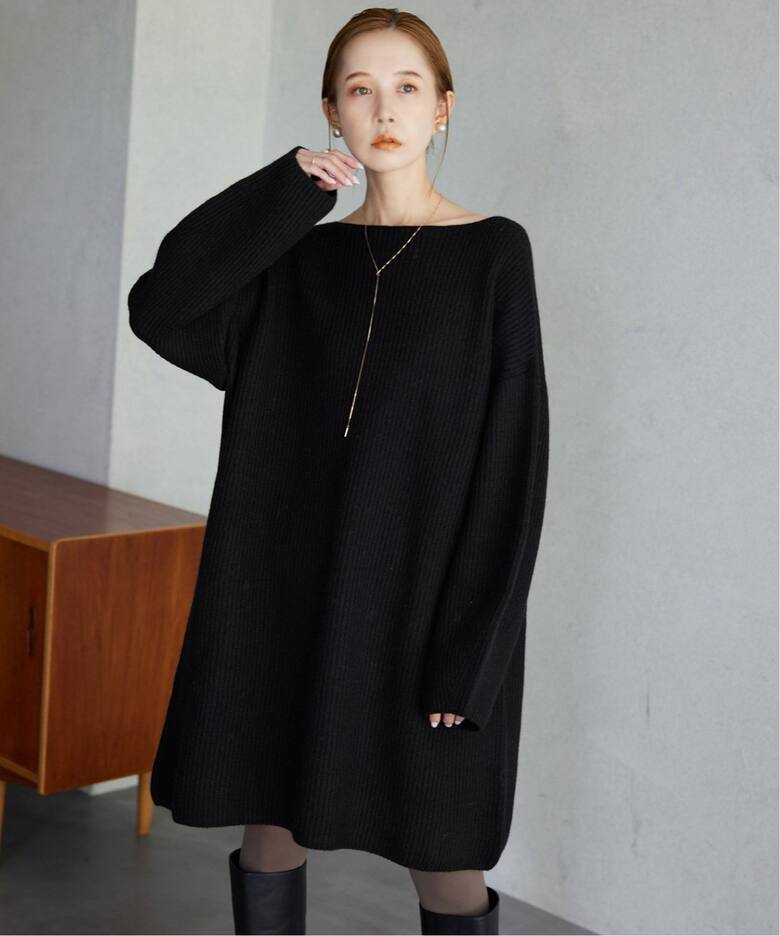 追加4》ファインウールニットミニワンピース（ニットワンピース  