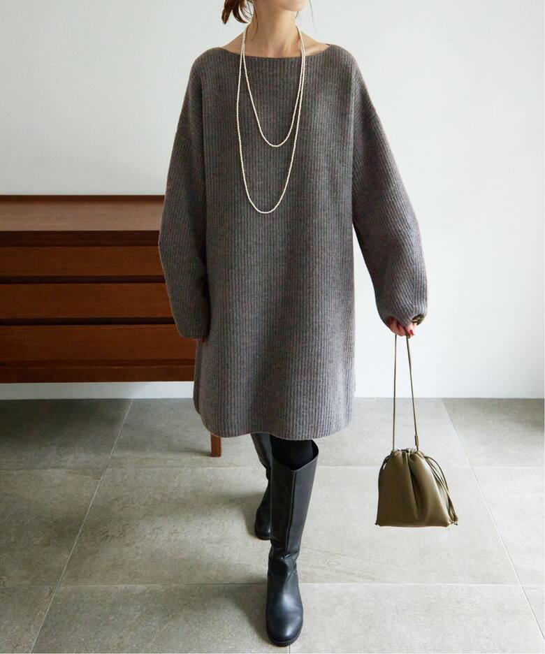 ファインウールニットミニワンピース 