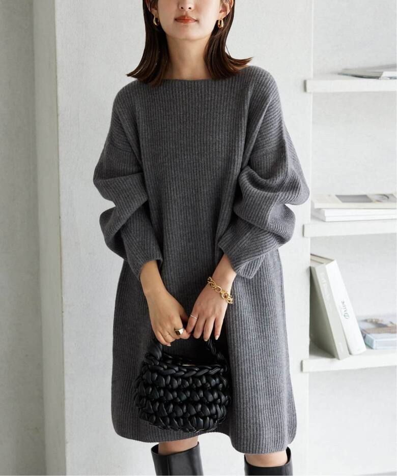 追加5》ファインウールニットミニワンピース（ワンピース）｜SLOBE  