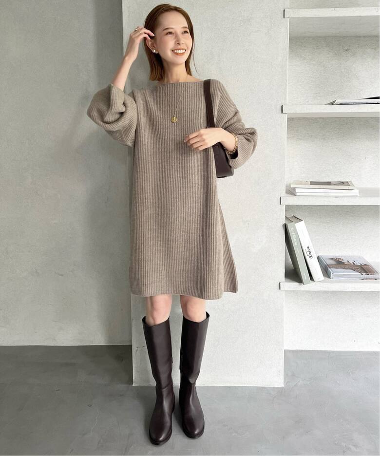 追加5》ファインウールニットミニワンピース（ワンピース  