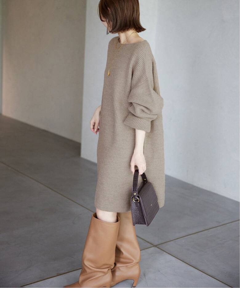 追加5》ファインウールニットミニワンピース（ワンピース）｜SLOBE  