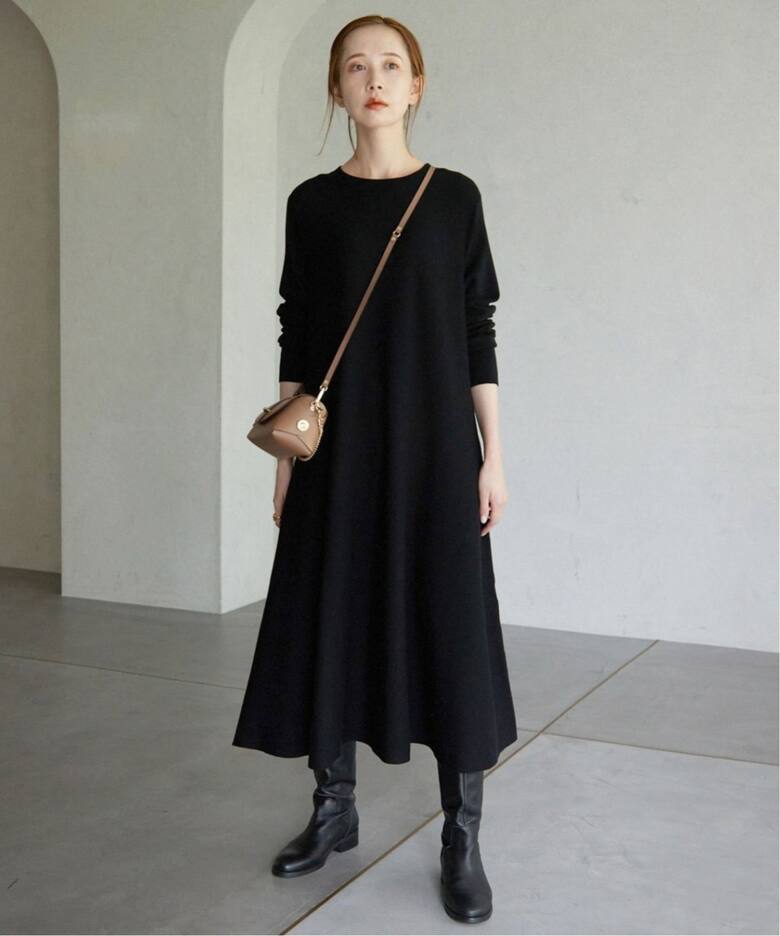 ウォッシャブルフレアワンピース（ニットワンピース）｜SLOBE IENA  