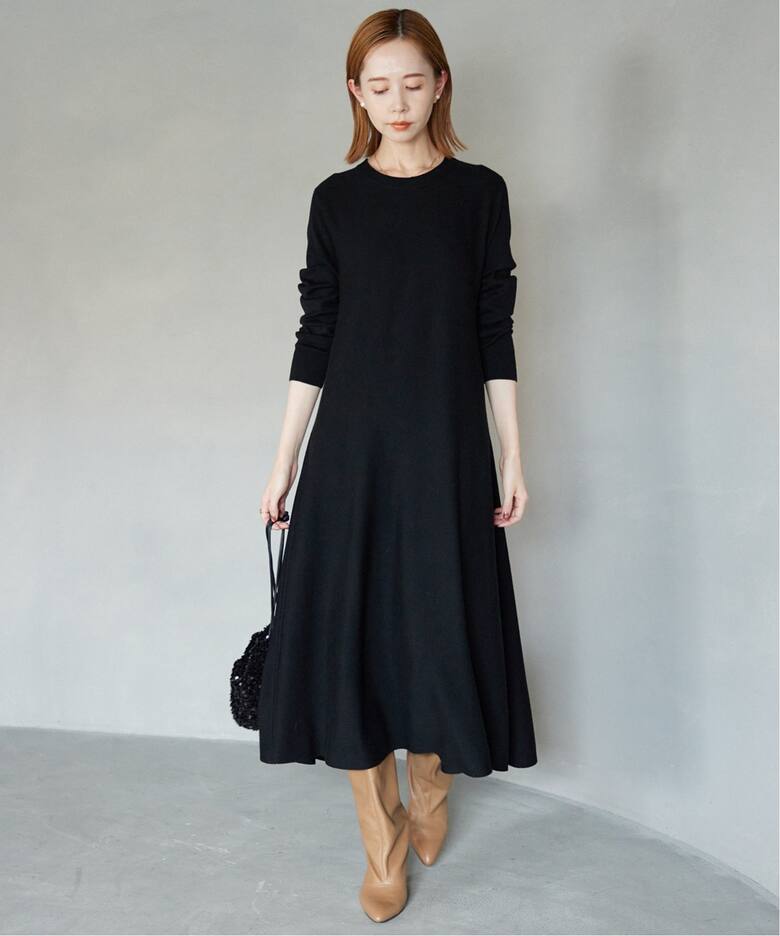ウォッシャブルフレアワンピース（ニットワンピース）｜SLOBE IENA  