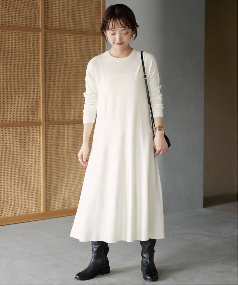 ウォッシャブルフレアワンピース（ニットワンピース）｜SLOBE IENA  
