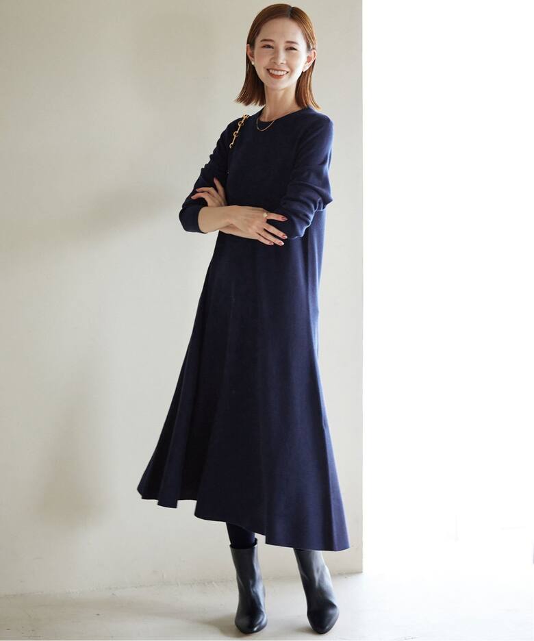 ウォッシャブルフレアワンピース（ニットワンピース）｜SLOBE IENA  